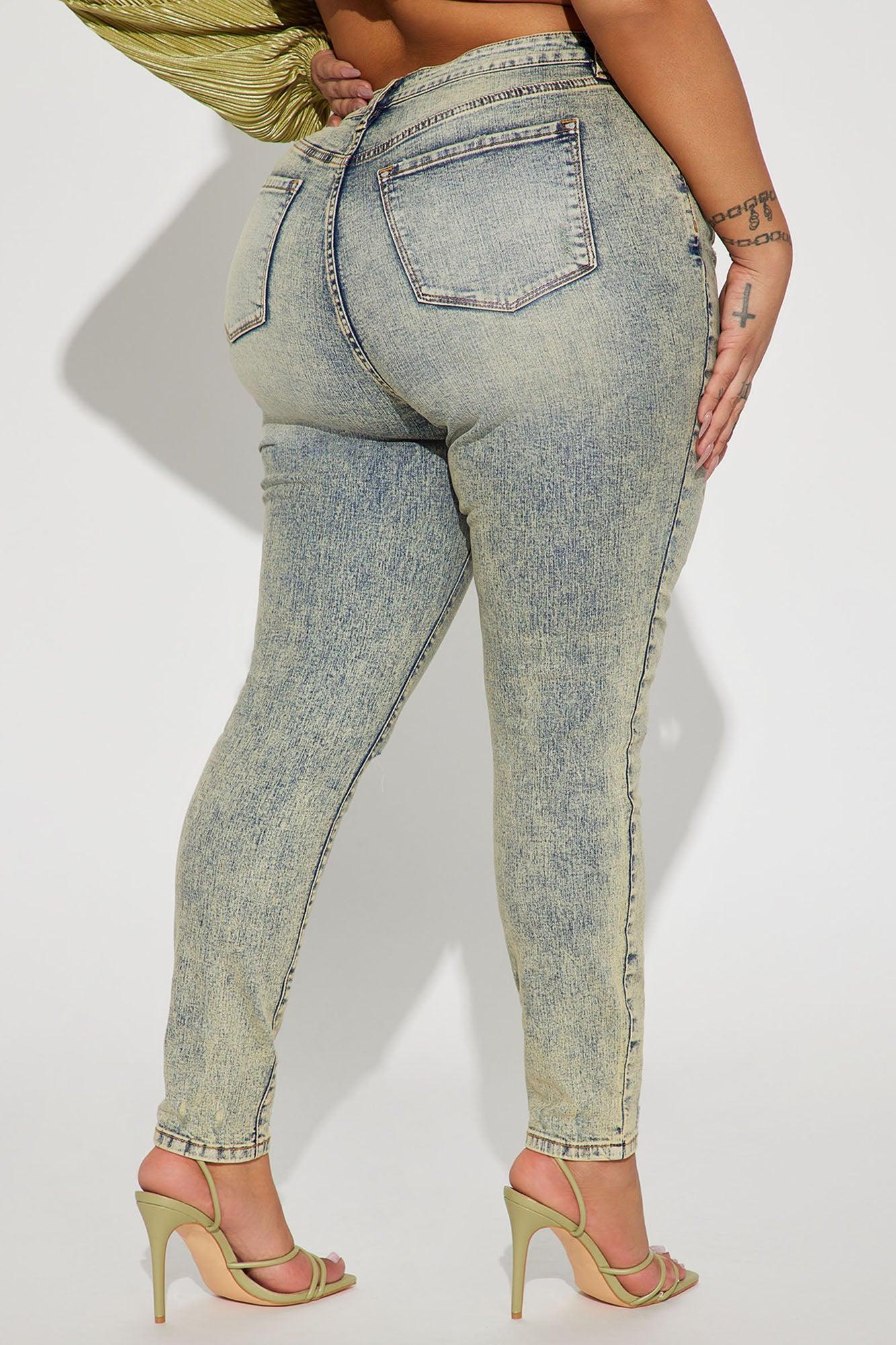 Don't Rush Tinted Stretch Skinny Jeans - Light Wash Product Image