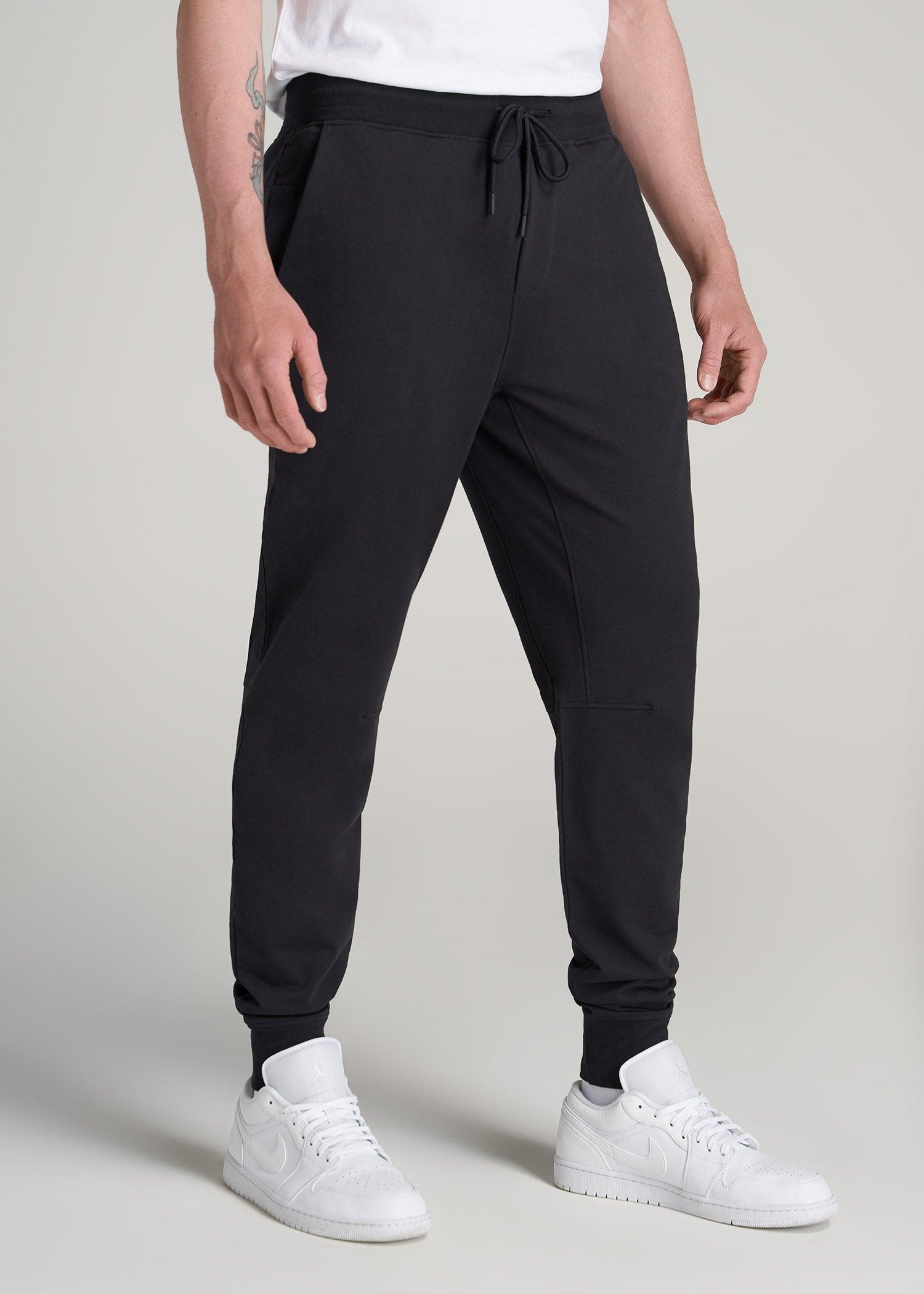 A.T. Performance Slim French Terry Joggers for Tall Men in Black Product Image