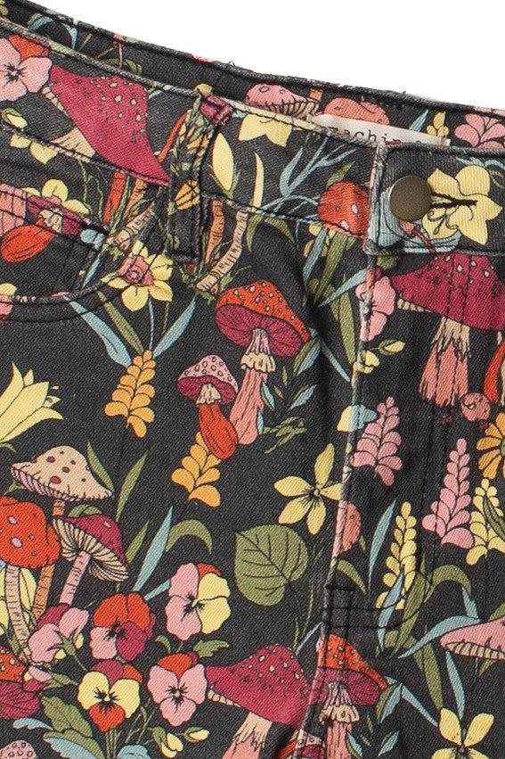 Mushroom & Wildflower Cut Off Shorts Product Image