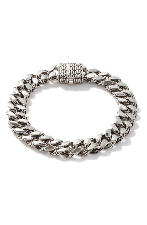 Mens Chain Collection Sterling Silver Engraved Bracelet Product Image