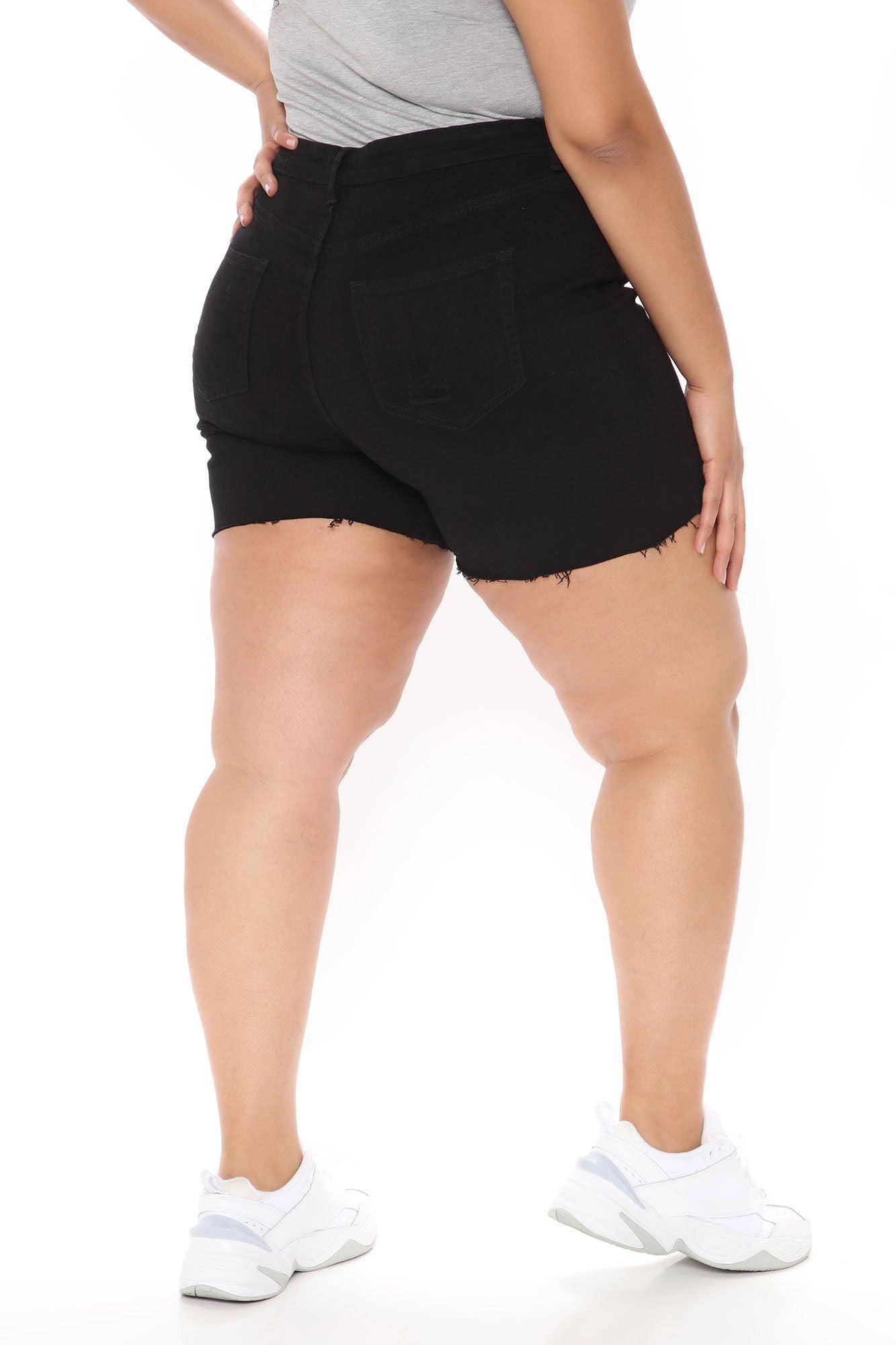 Izzy Mid Rise Denim Shorts - Black Product Image