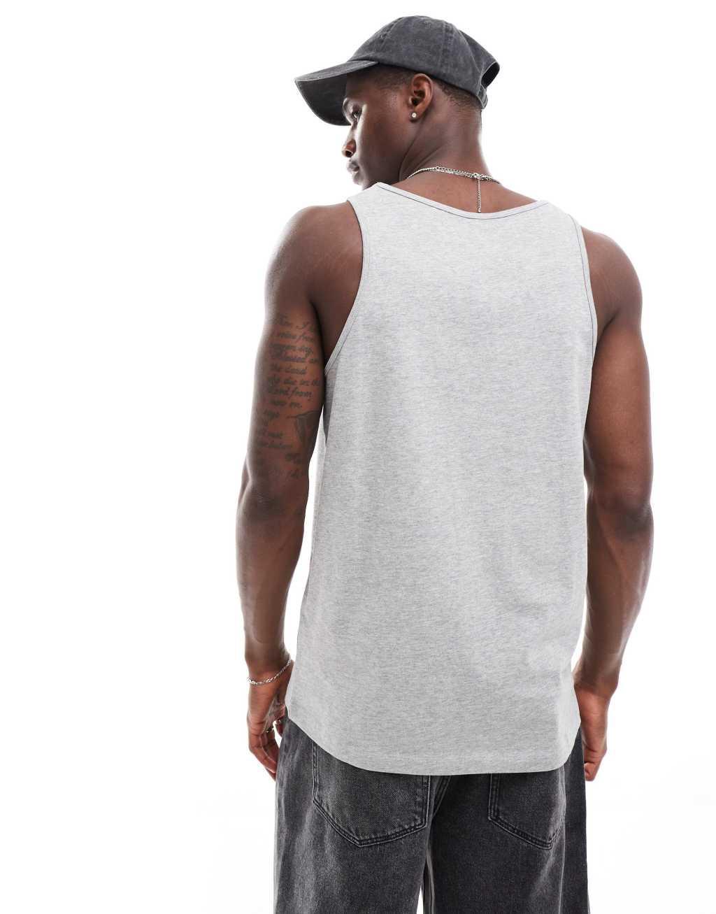 ASOS DESIGN heavyweight tank top in gray heather Product Image