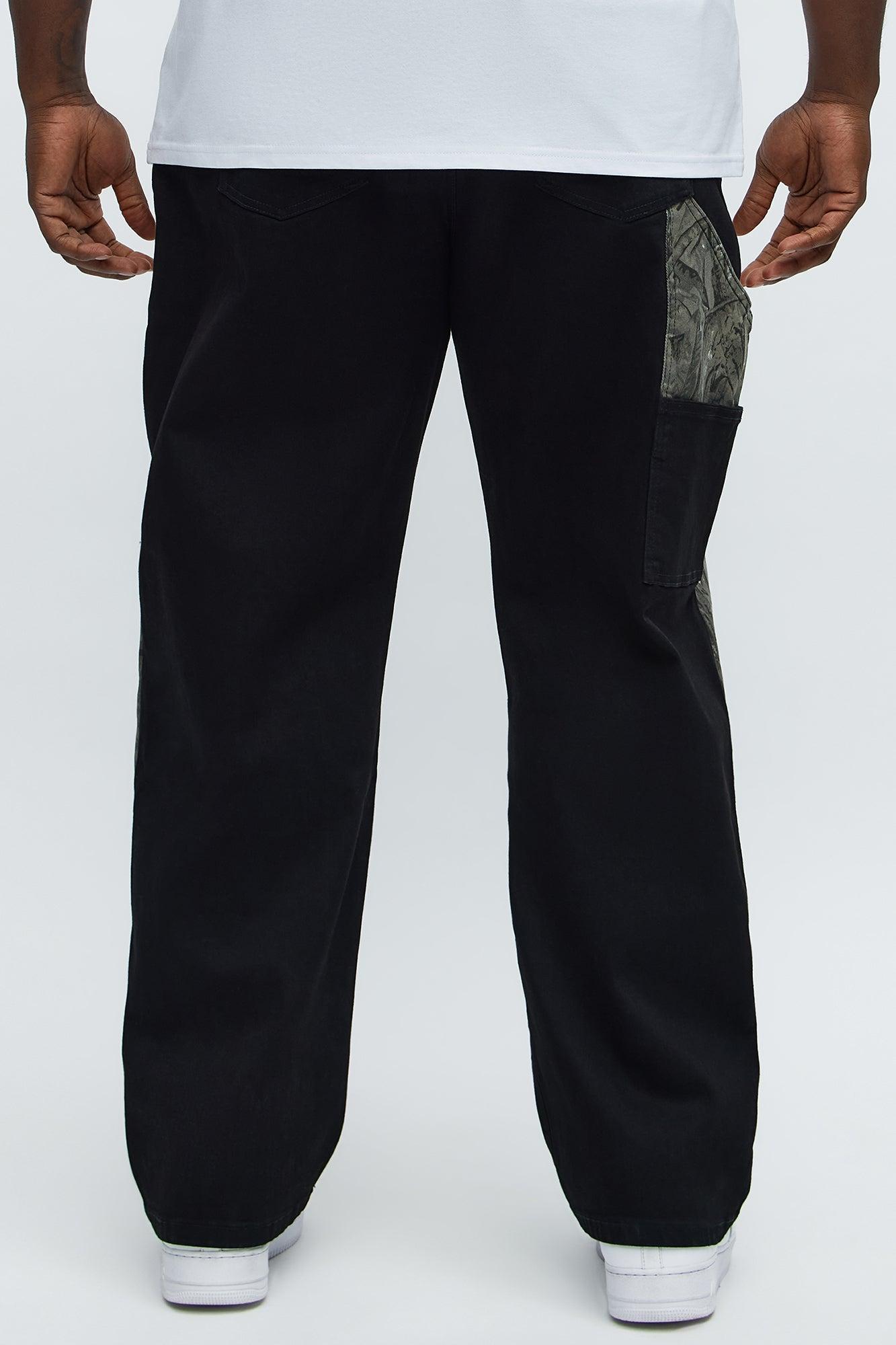 Straight Shadow Camo Carpenter Jeans - Black Product Image
