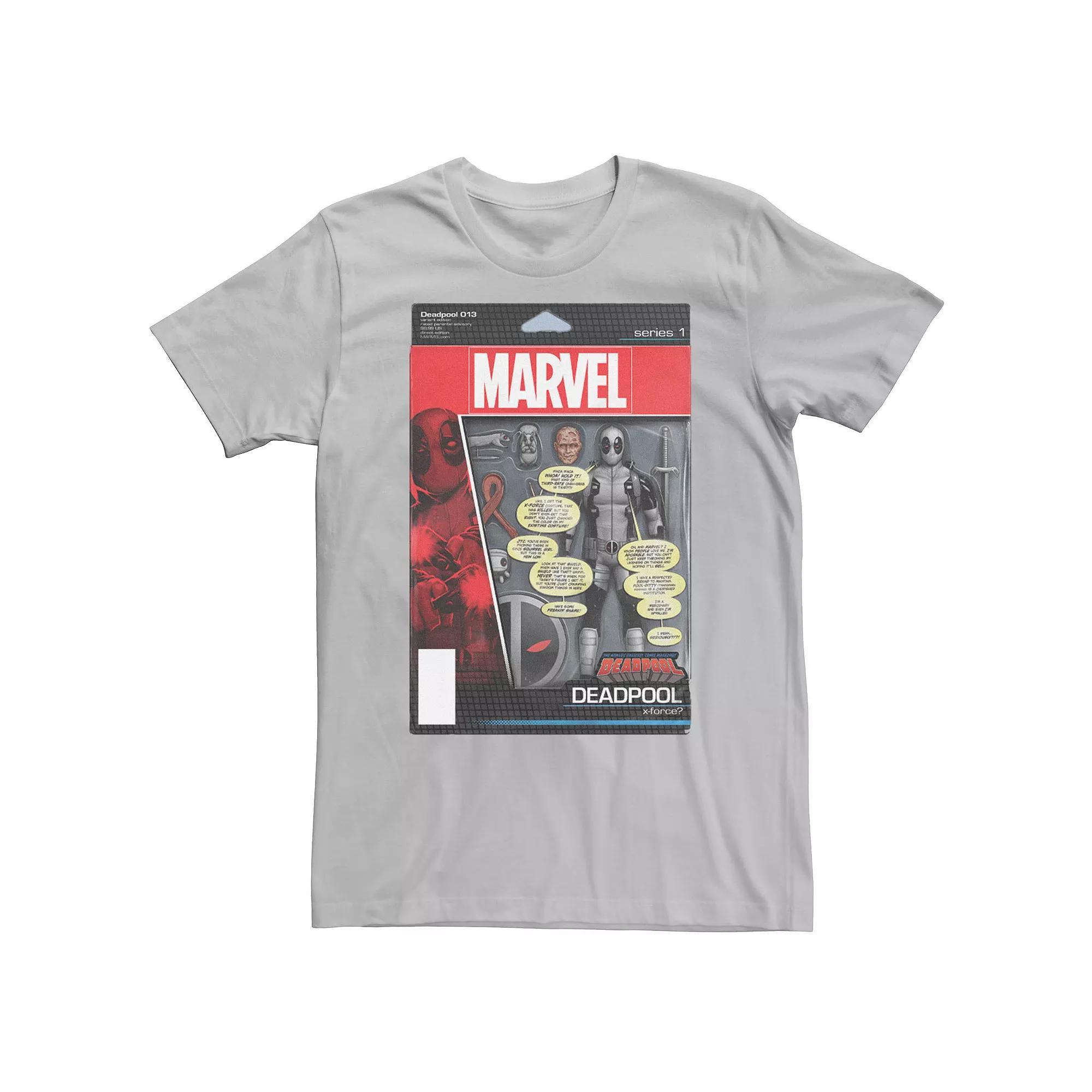 Men's Marvel Deadpool Action Figure Comic Cover Tee, Size: XL, Silver Product Image