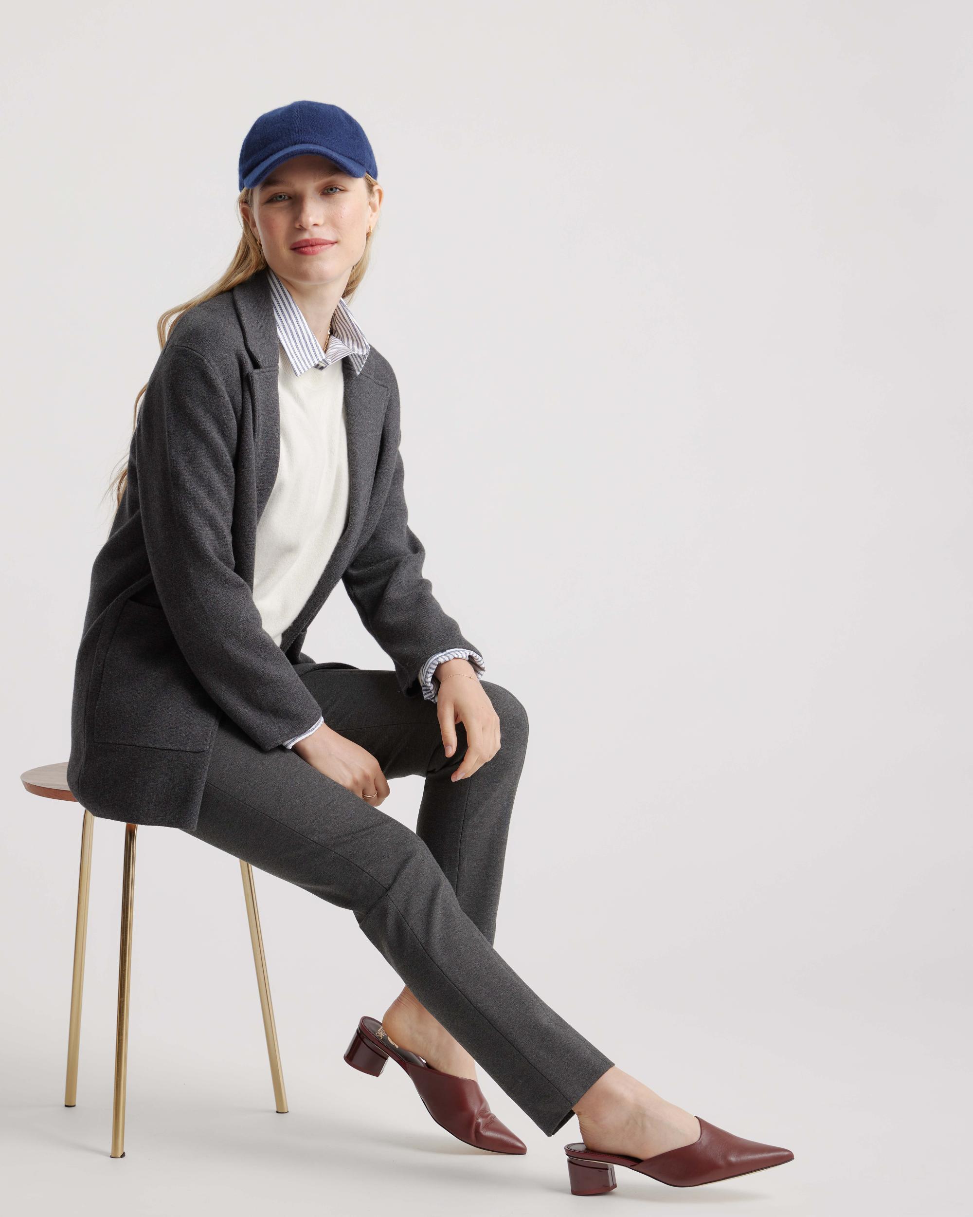 Quince | Women's Ultra-Stretch Ponte Pintuck Ankle Pants Size XL, Rayon Product Image