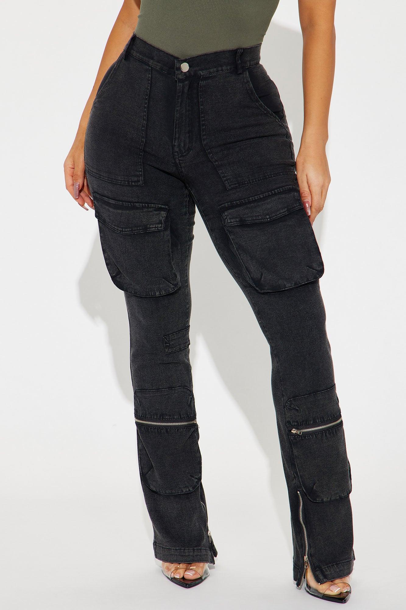 Corrina Flare Cargo Pant - Black Product Image