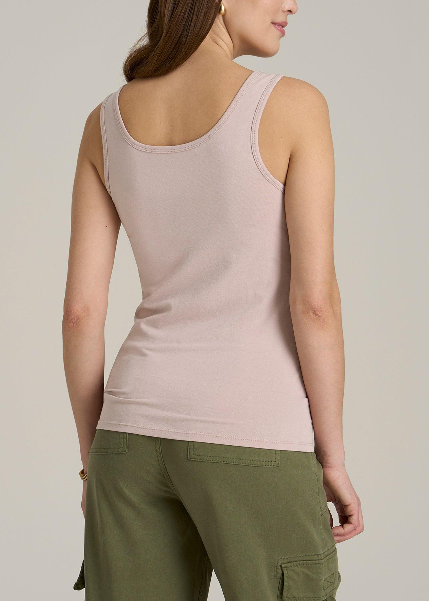 Slim Fit Jersey Tank Top for Tall Women in Desert Rose Product Image