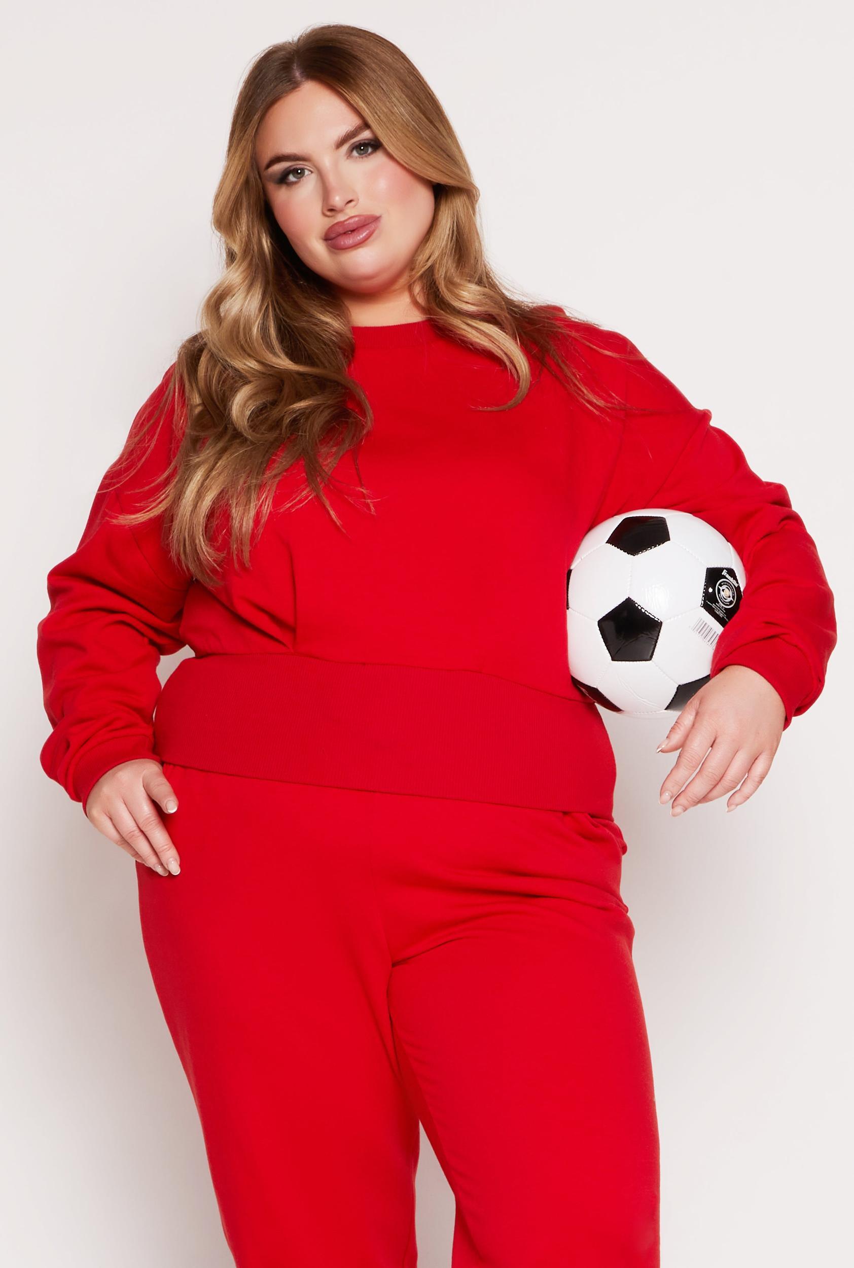 Womens Plus Size Fleece Pullover Sweatshirt Product Image