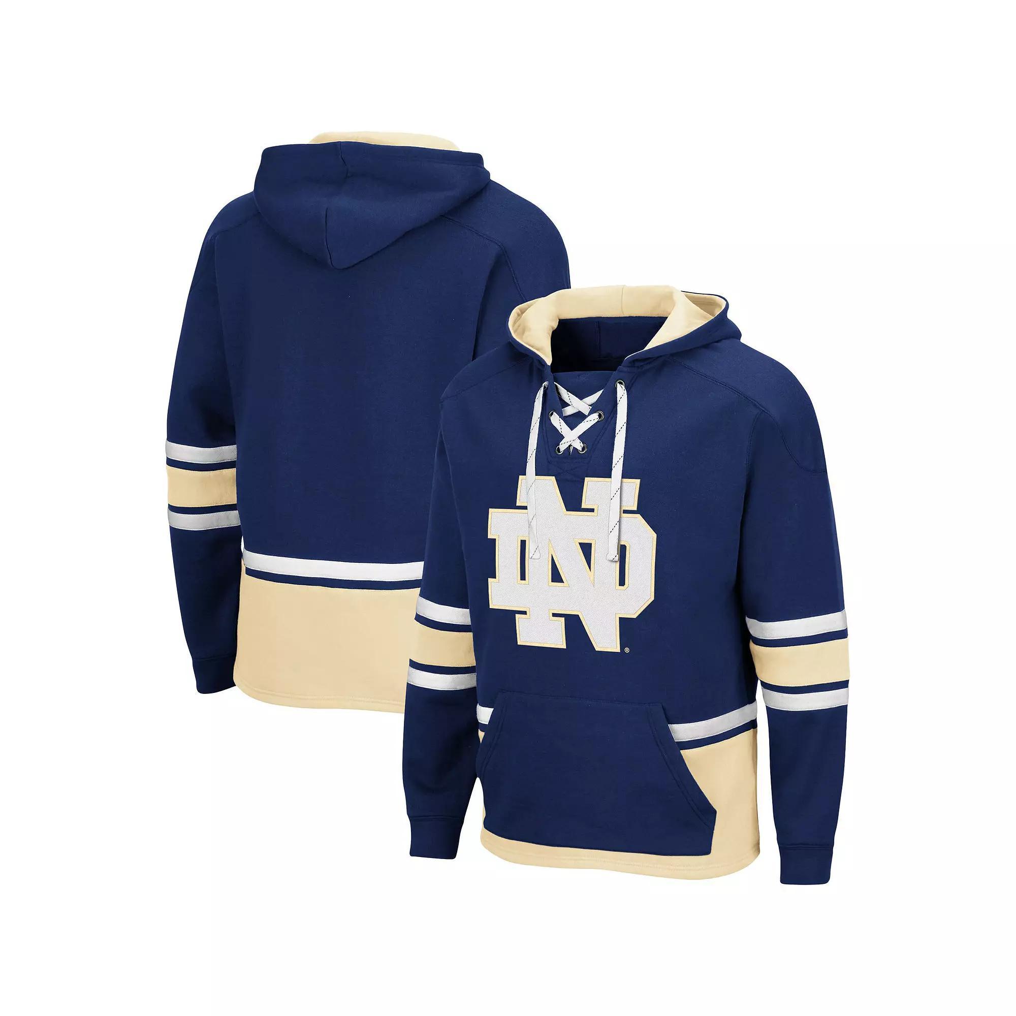 Men's Colosseum Navy Notre Dame Fighting Irish Lace Up 3.0 Pullover Hoodie, Size: Medium, Blue Product Image