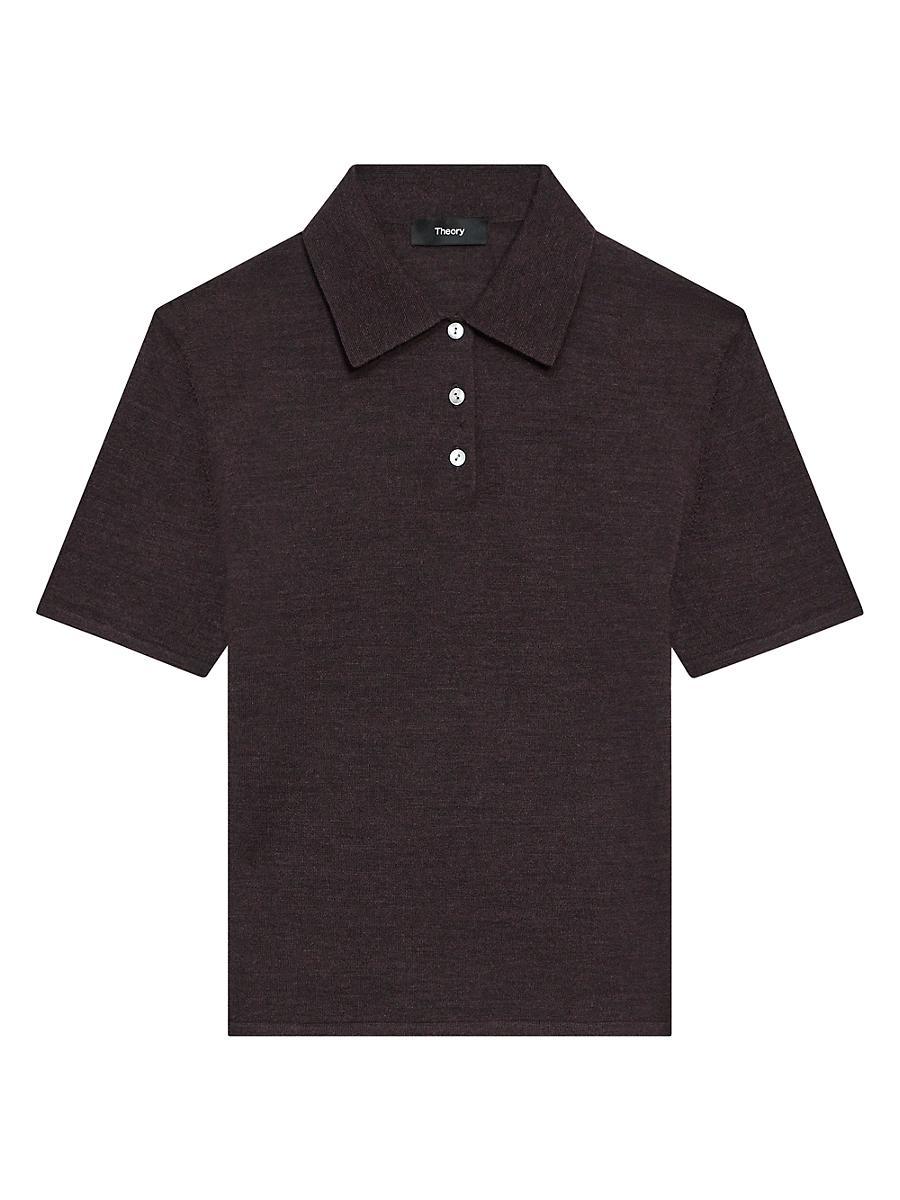 Womens Slim Wool Polo Shirt Product Image