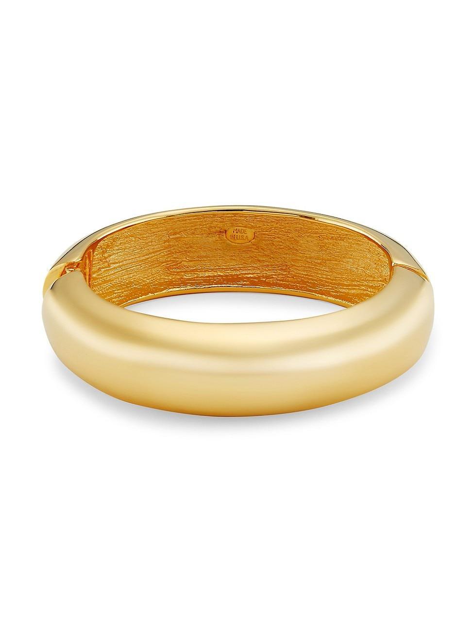 Womens 22K-Gold-Plated Hinged Bangle Product Image