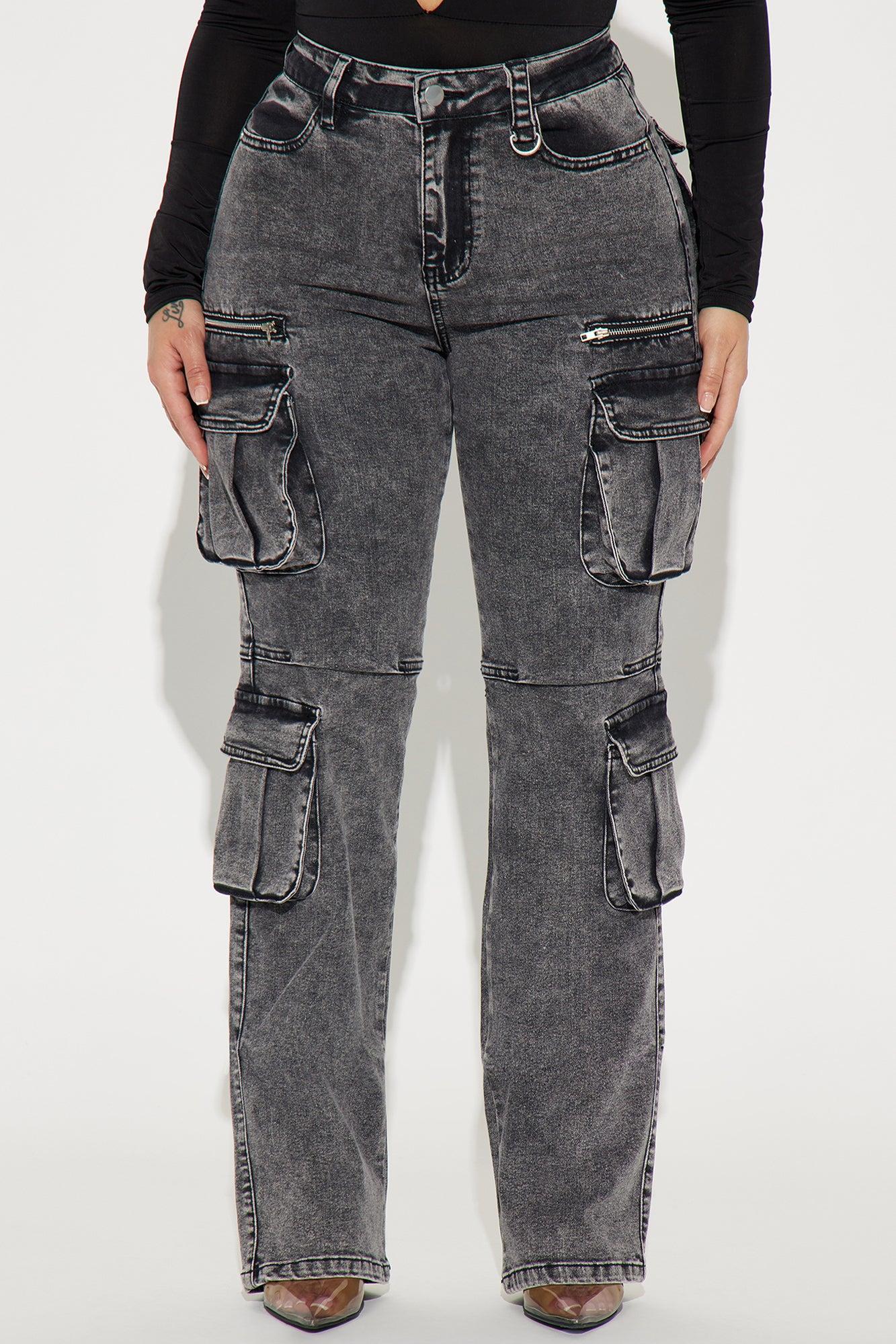 City Streets Stretch Cargo Jean - Grey Product Image