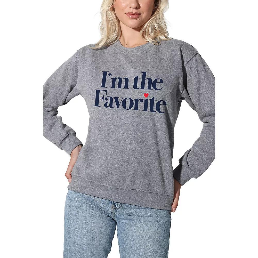 Women's Suburban Riot Im the Favorite Willow Graphic Sweatshirt, Girl's, Size: XL, Grey Gray Product Image