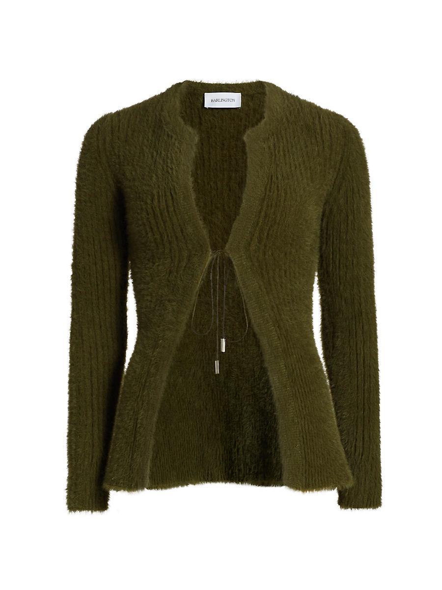 Womens Teria Rib-Knit Self-Tie Cardigan Product Image