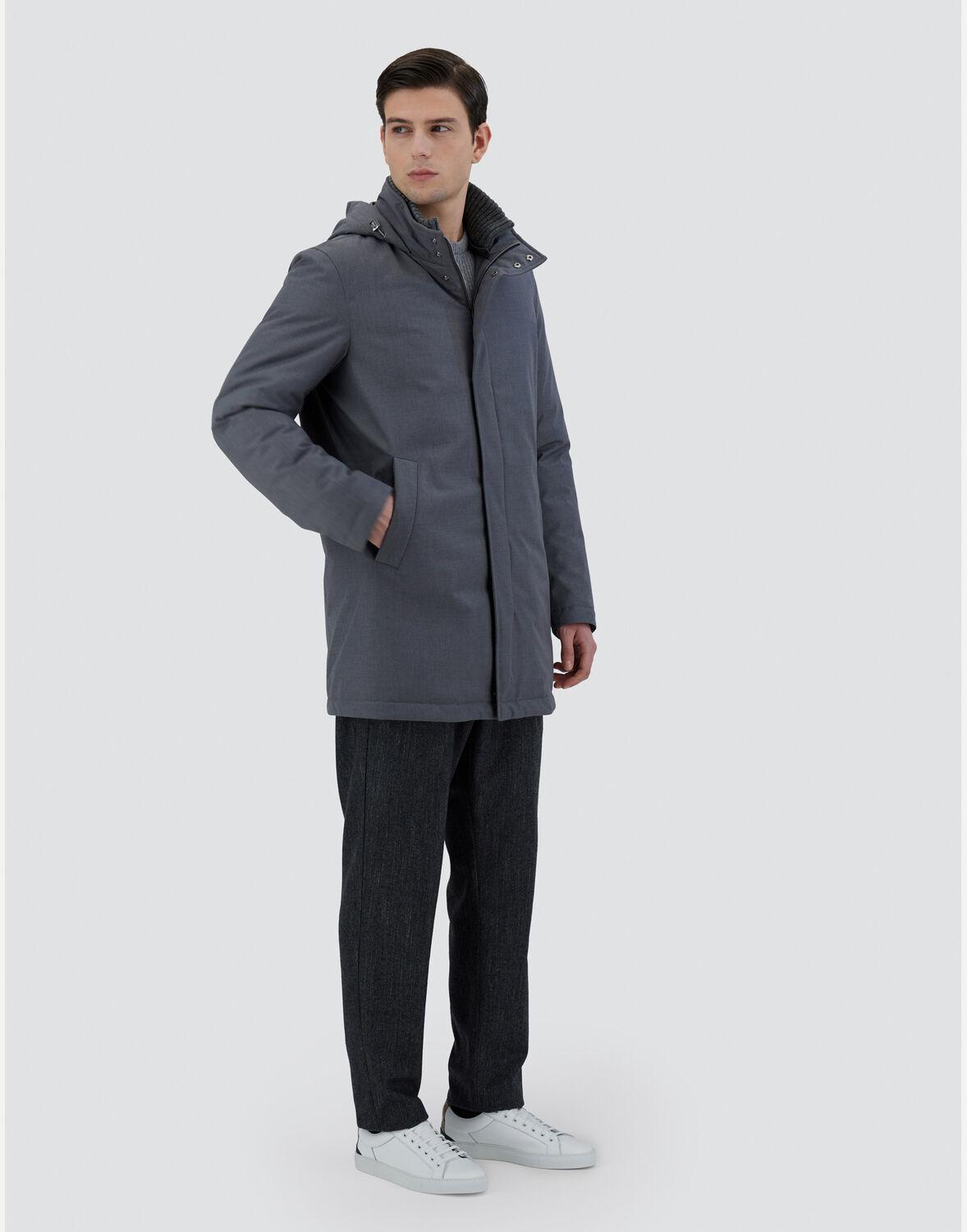 HERNO Keystone Parka With Internal Synthetic Fur In Blue Product Image