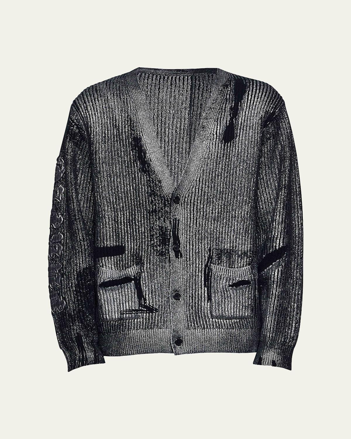 Mens Foiled Wool Cardigan Product Image