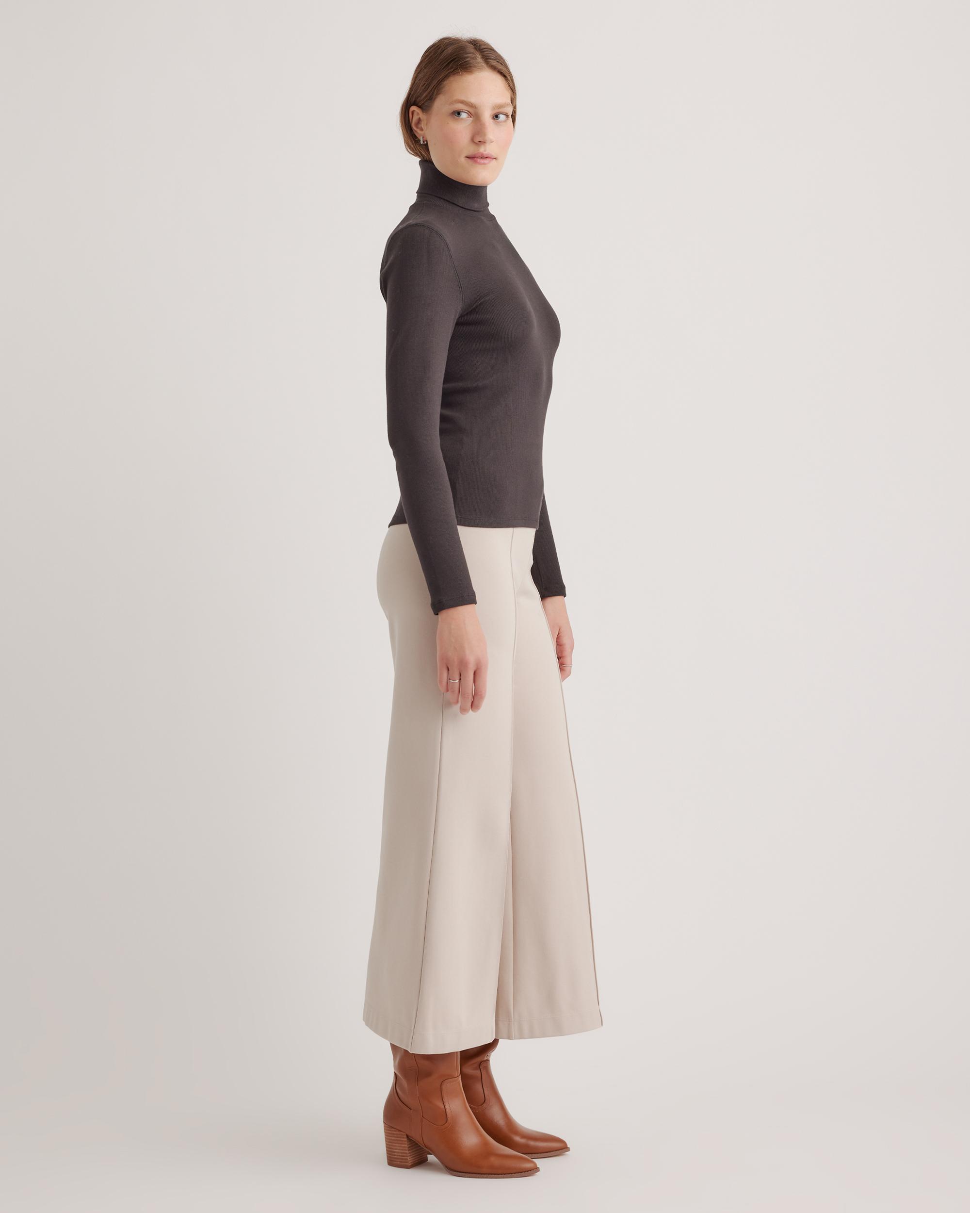 Quince | Women's Ultra-Stretch Ponte Super Wide Leg Ankle Pants Size XL, Rayon Product Image