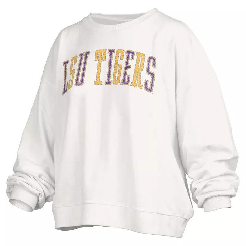 Womens Pressbox LSU Tigers Janise Waist Length Oversized Pullover Sweatshirt Product Image
