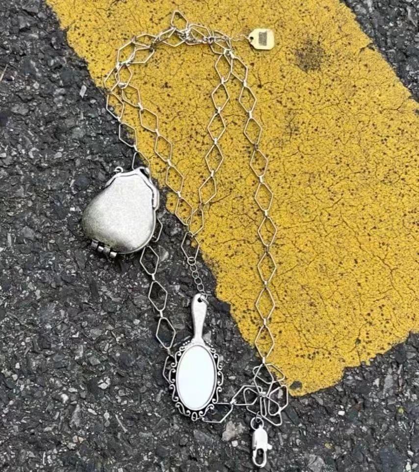 Mirror Coin Purse Pendant Alloy Necklace Product Image