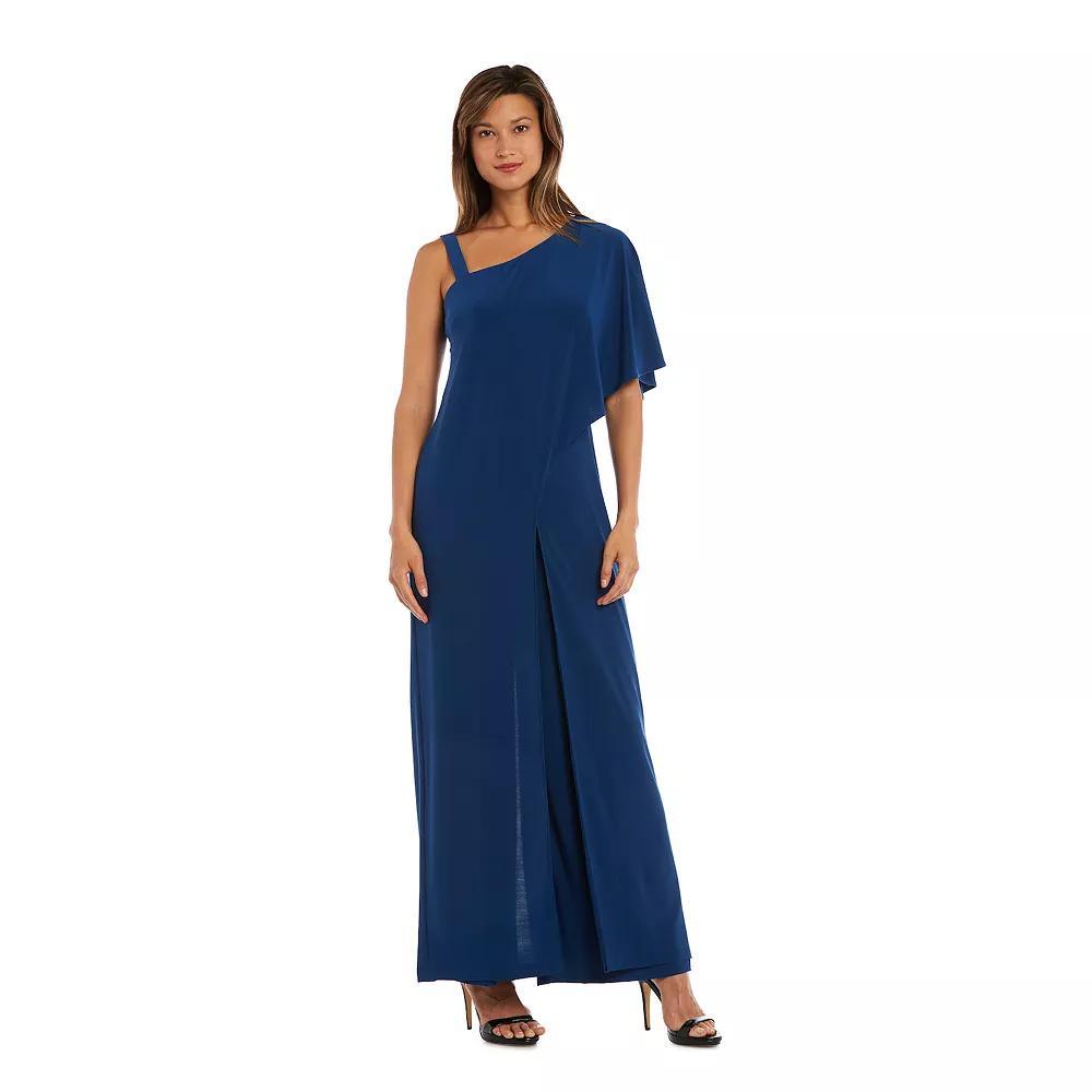 Women's R&M Richards One-Shoulder Drape Panel Jumpsuit, Size: 12, Red Product Image