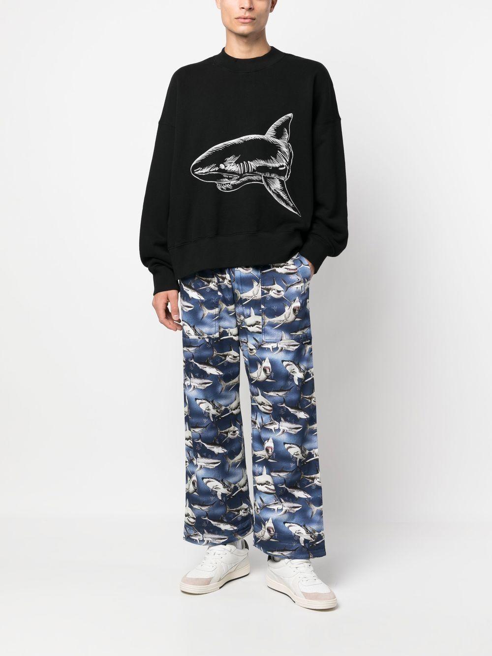 Split Shark crew-neck sweatshirt Product Image