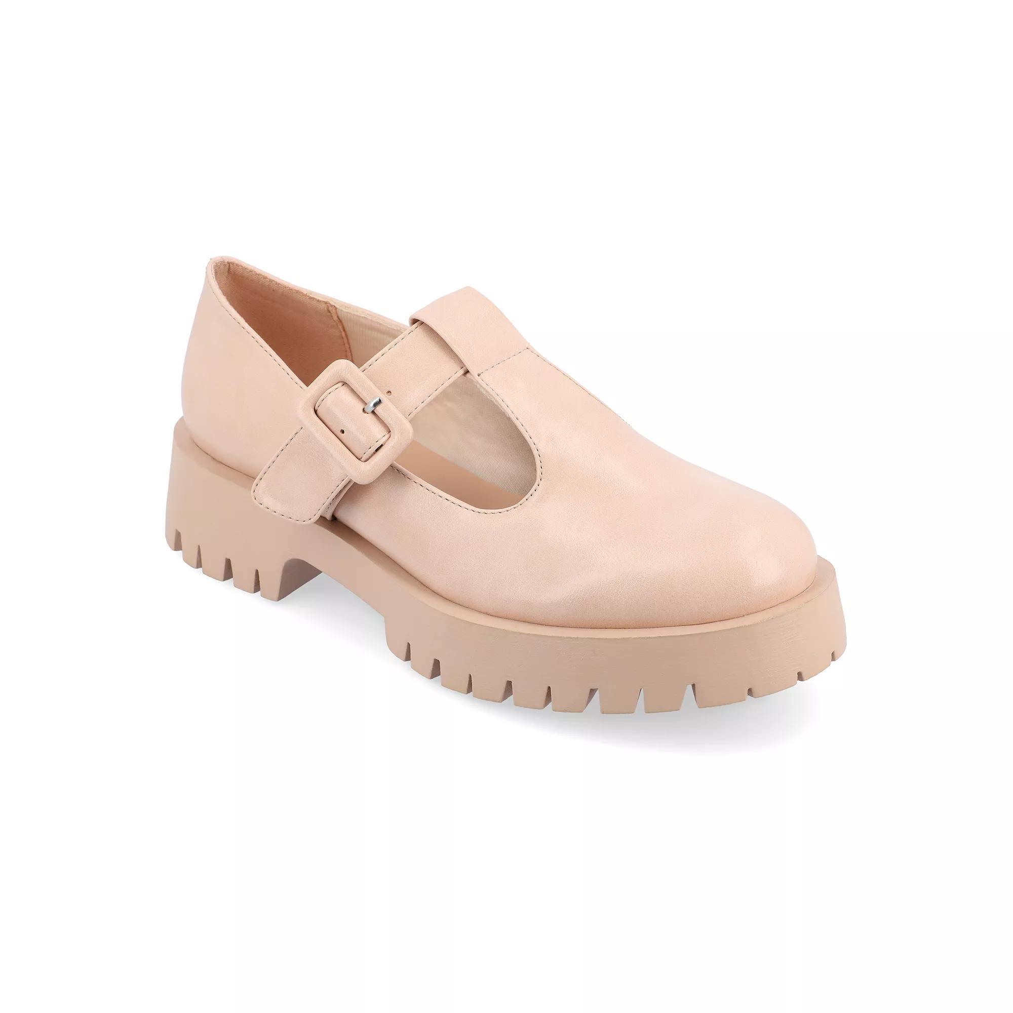 Journee Suvi Tru Comfort Foam Womens Mary Jane Flats Ivory Product Image