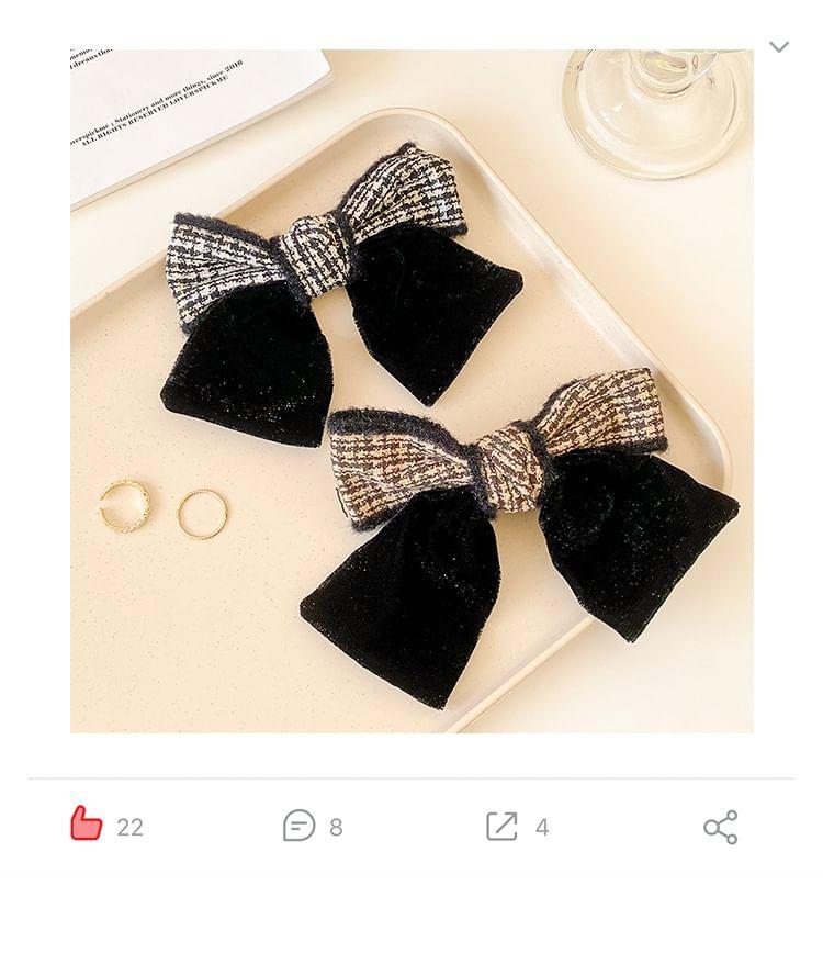 Plaid Bow Hair Clip Product Image