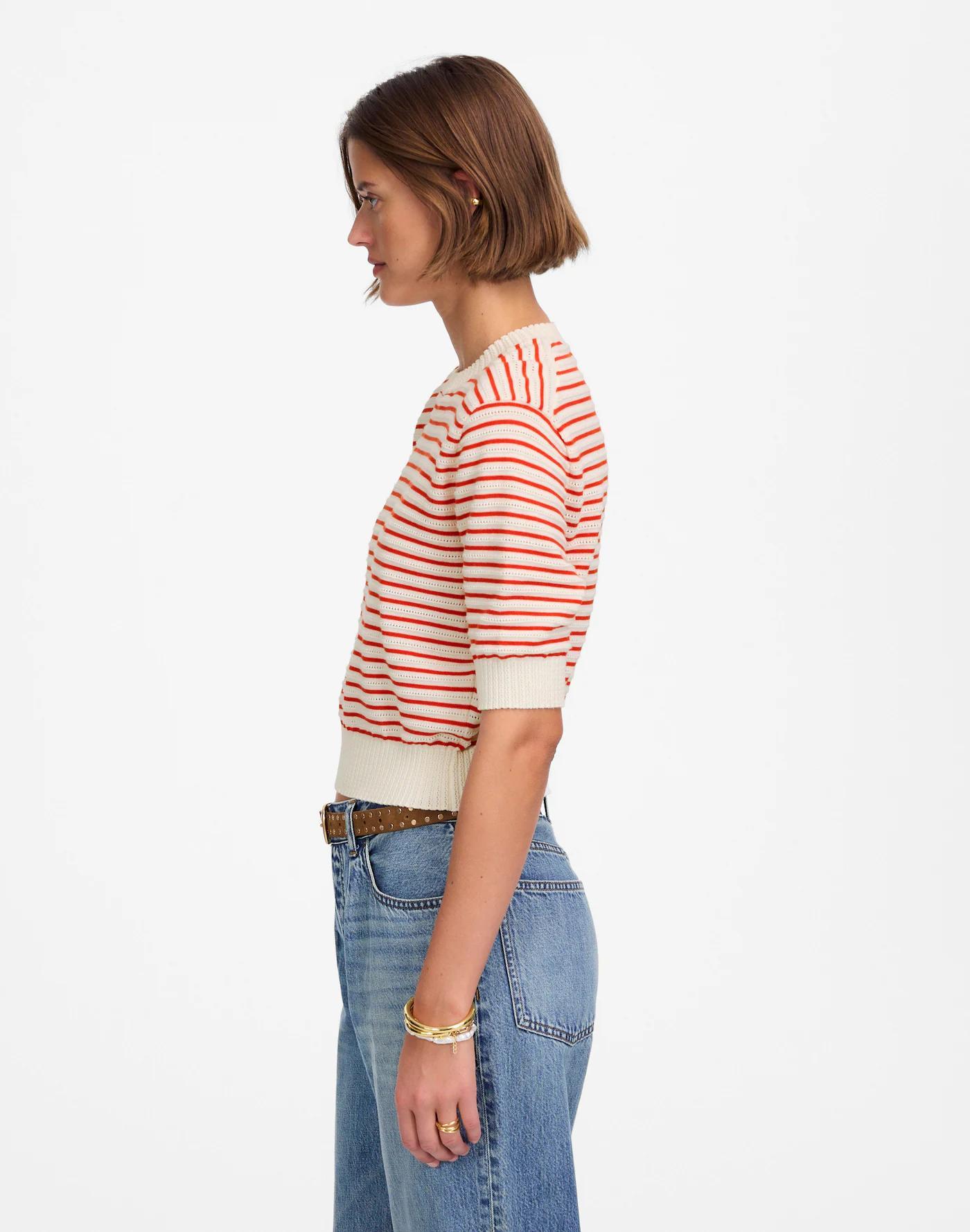 Textural-Stitch Cotton Sweater Product Image
