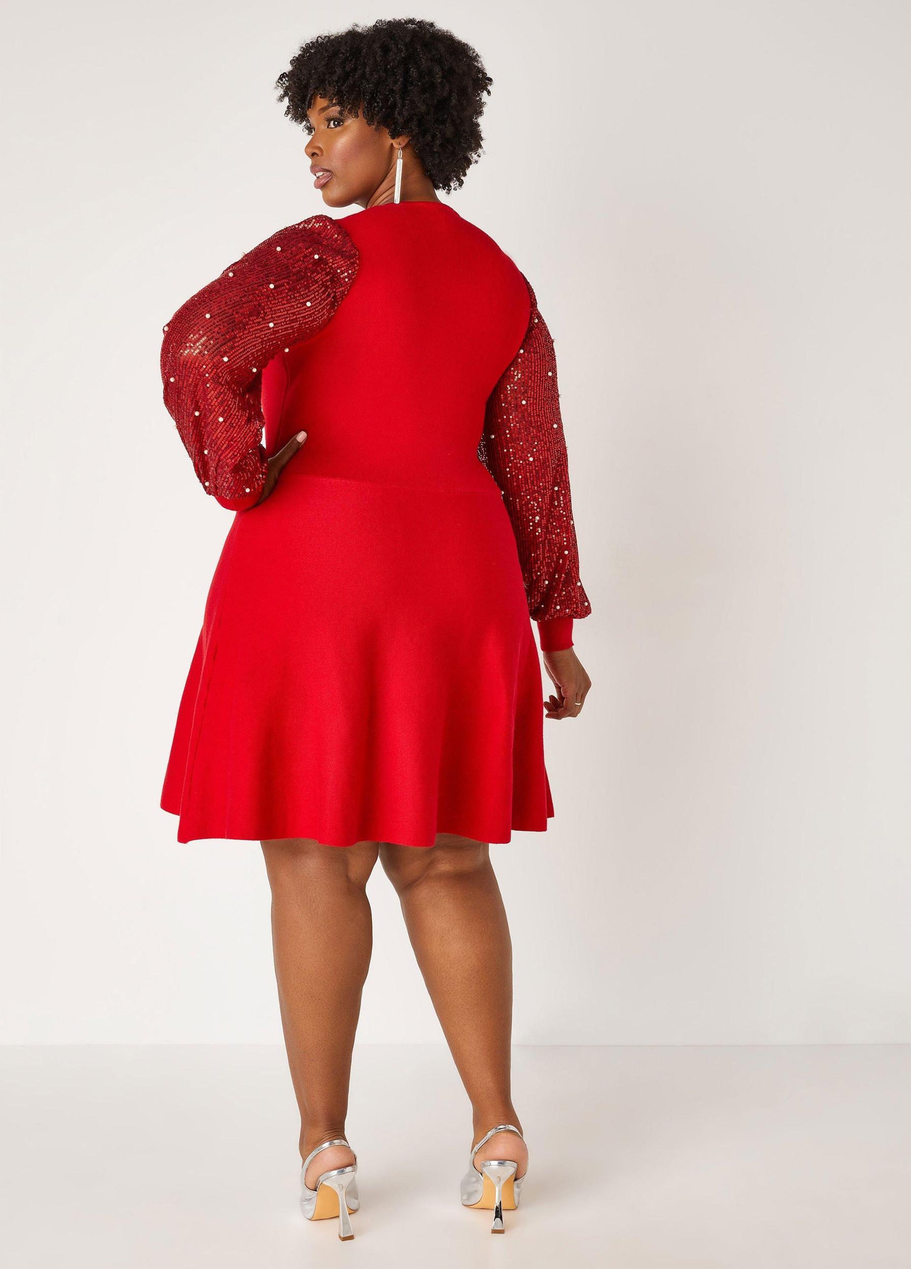 Plus Size Embellished Mesh A Line Dress Ashley Stewart Product Image