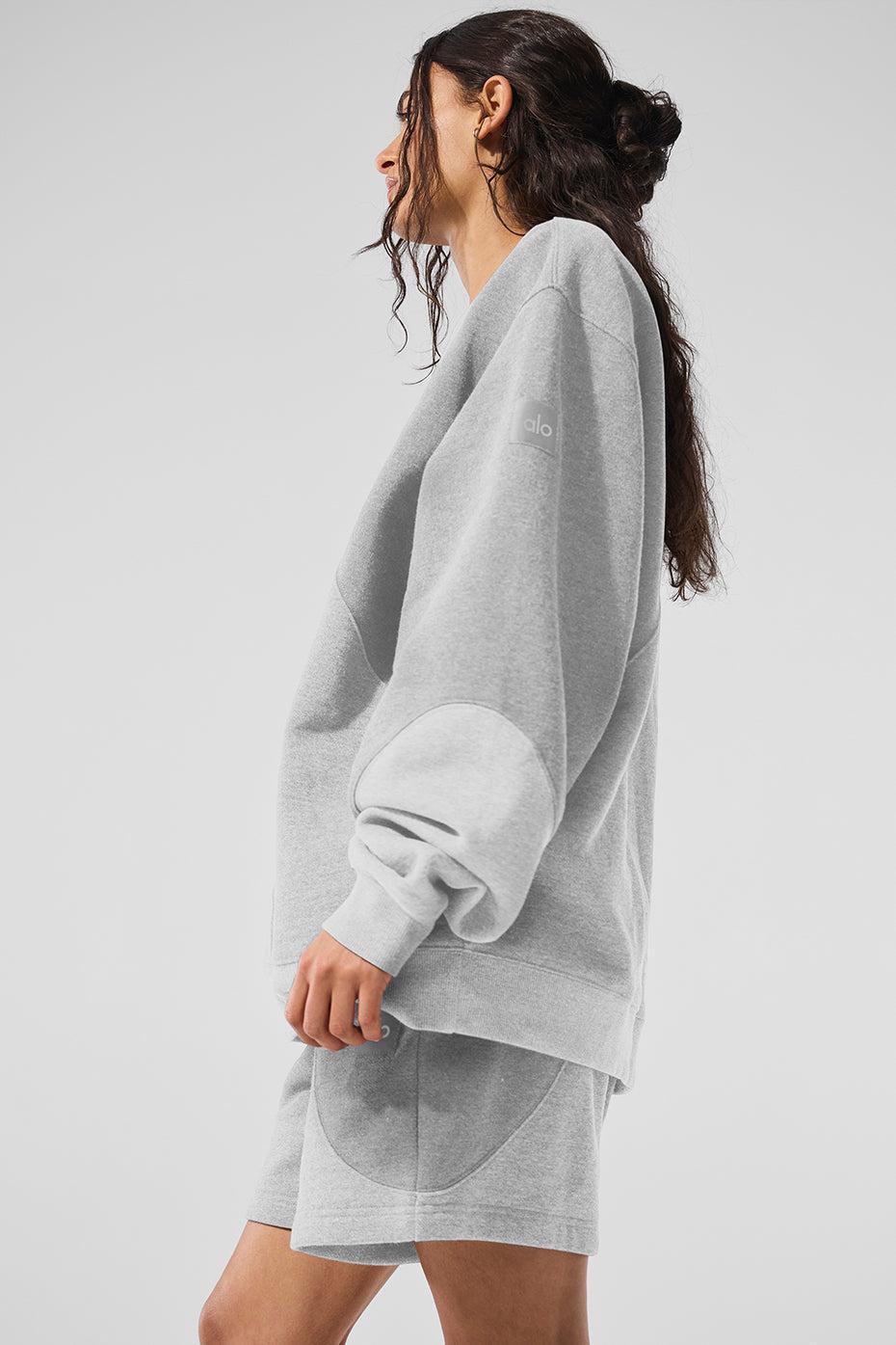 Make Waves Crew Neck Pullover - Athletic Heather Grey Tonal Product Image