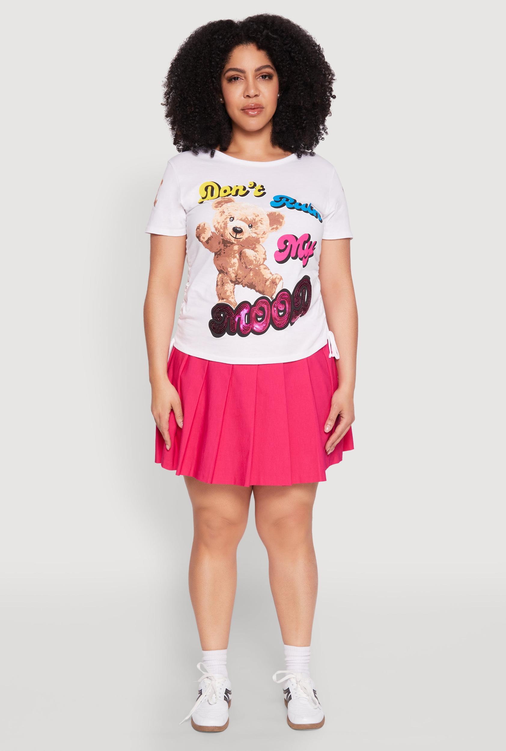 Womens Plus Size Dont Ruin My Mood Sequin Graphic Tee Product Image