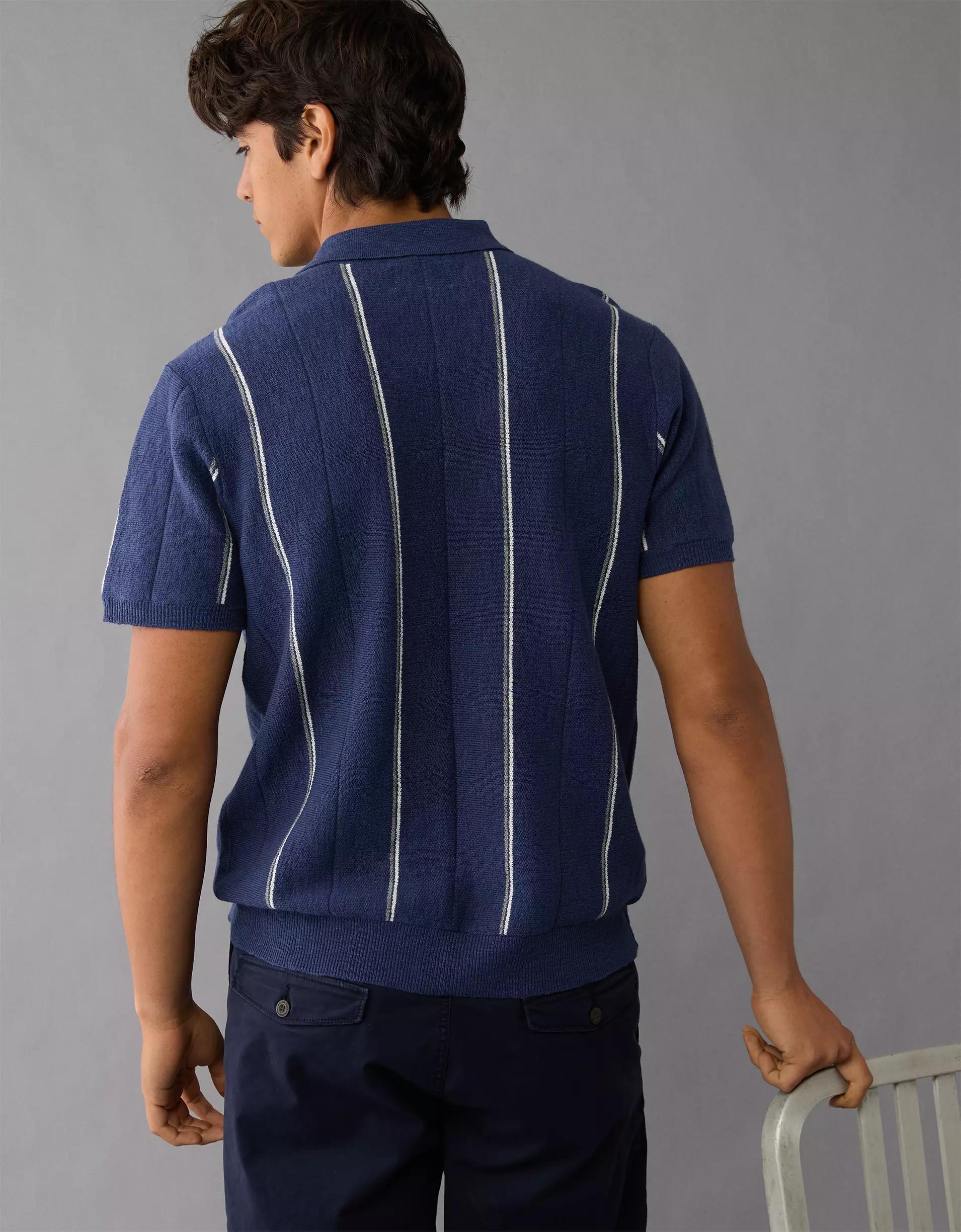 AE Weekend Striped Sweater Polo Shirt Product Image