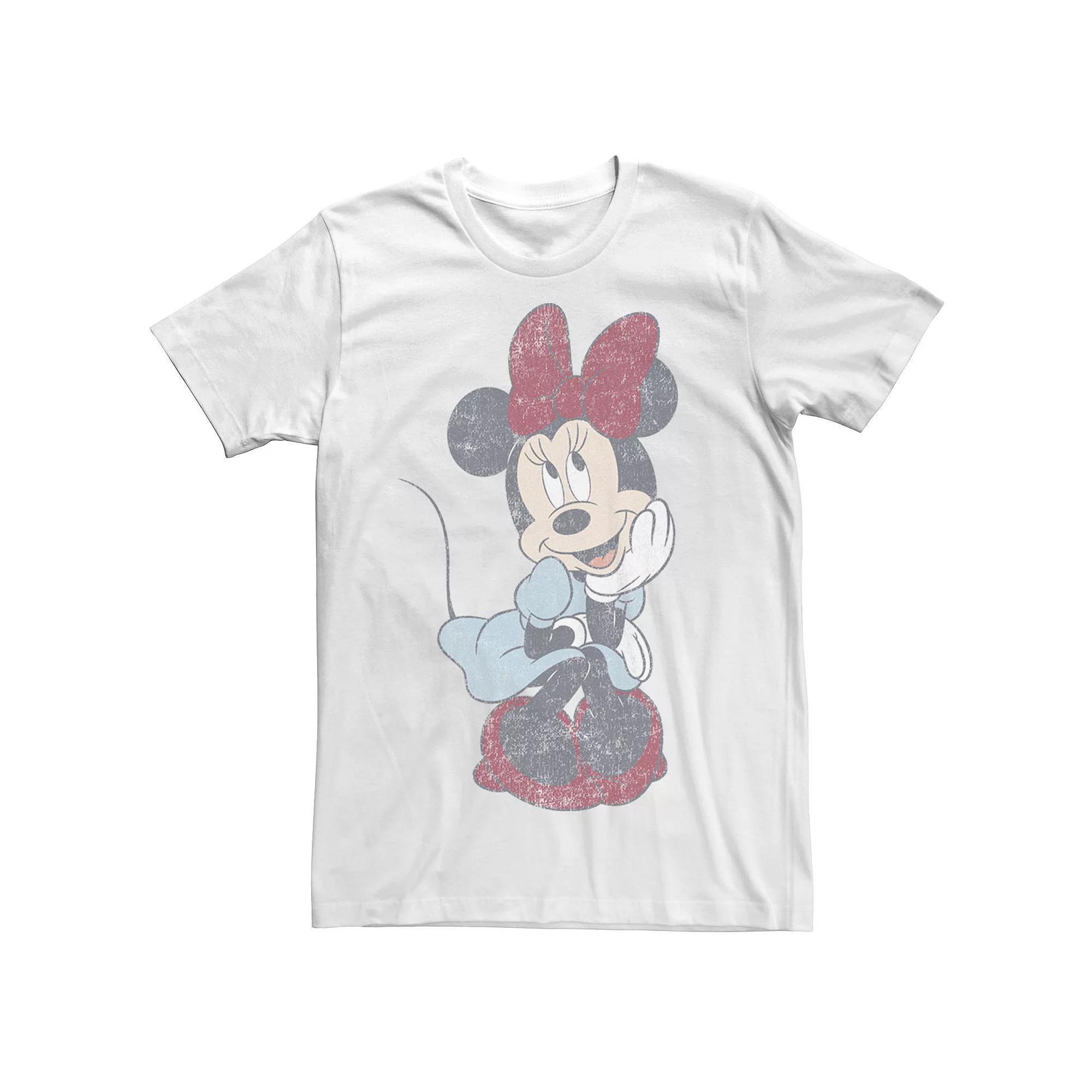 Disney's Mickey And Friends Minnie Mouse Men's Faded Portrait Tee, Boy's, Size: XXL, White Product Image