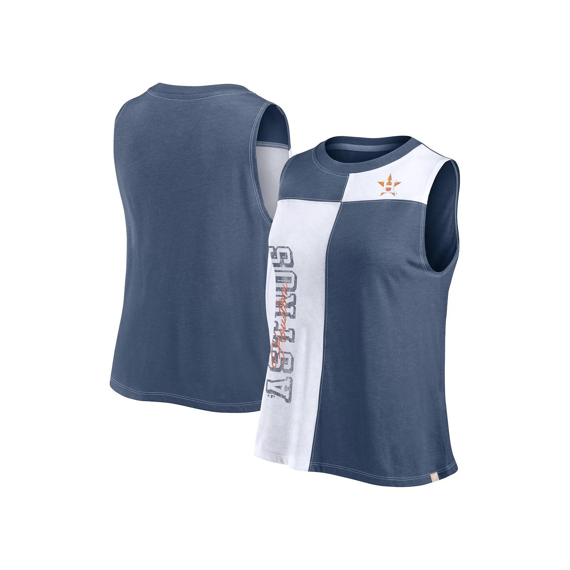 Women's Fanatics Branded Navy/White Houston Astros Color-Block Tank Top, Size: Large, Blue Product Image