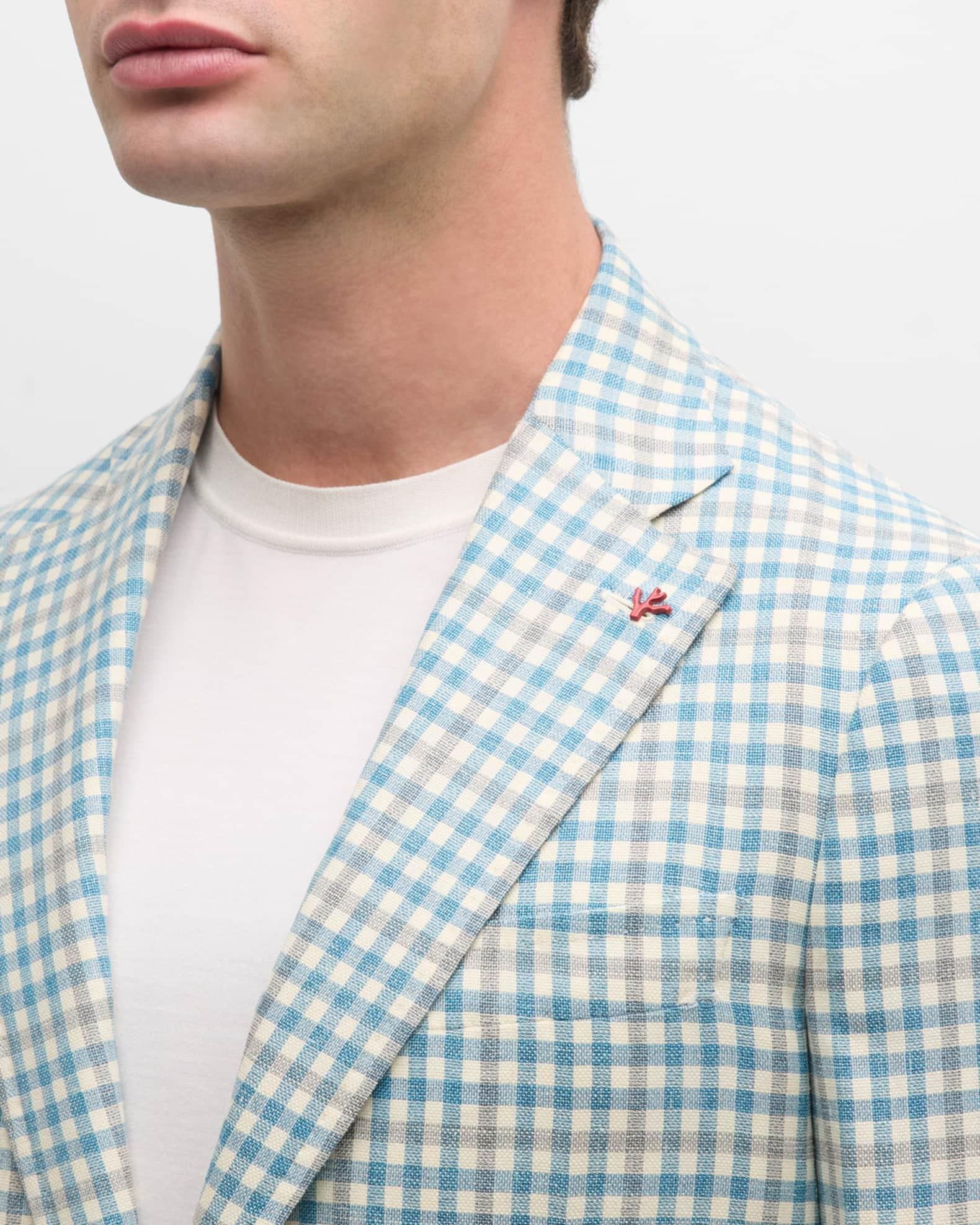 Men's Check Linen-Blend Sport Coat Product Image