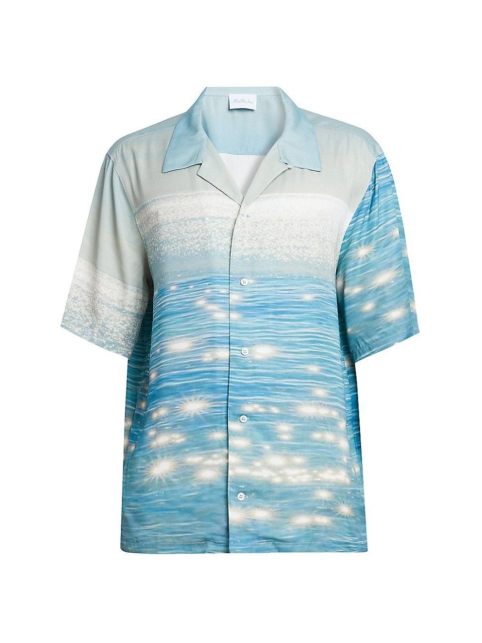 Mens Ocean Satin Camp Shirt Product Image