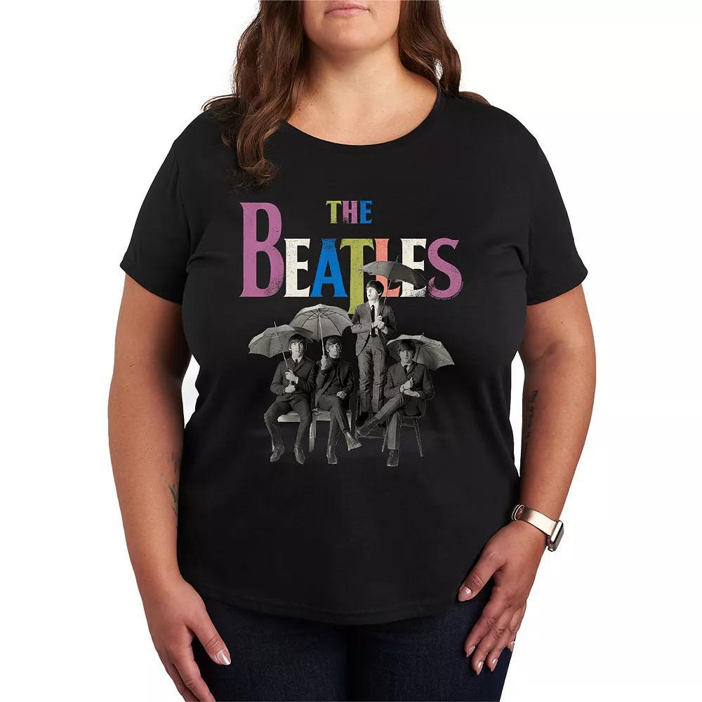 Plus Size The Beatles Umbrella Rainbow Graphic Tee, Womens Product Image