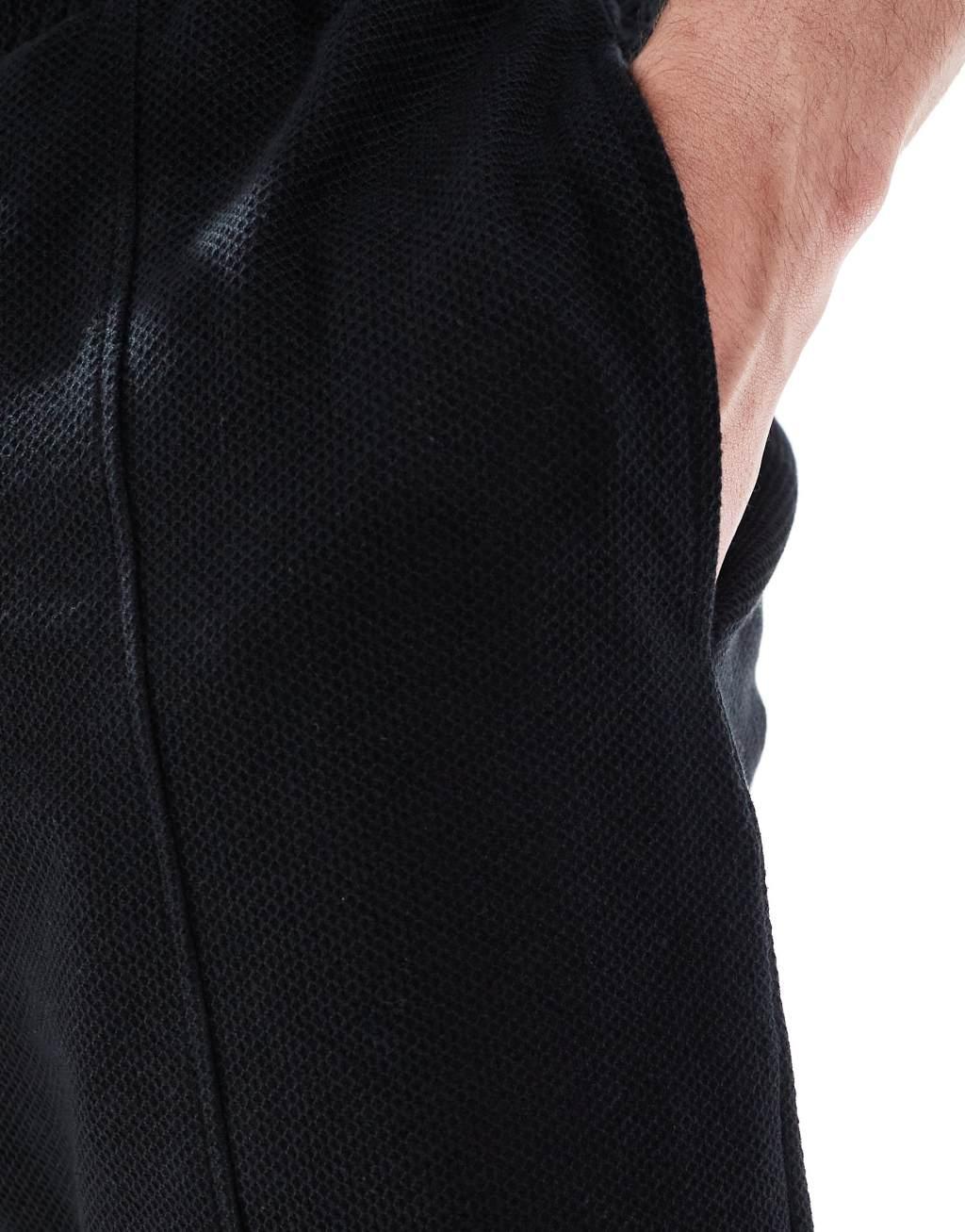 Bershka textured shorts in black - part of a set Product Image