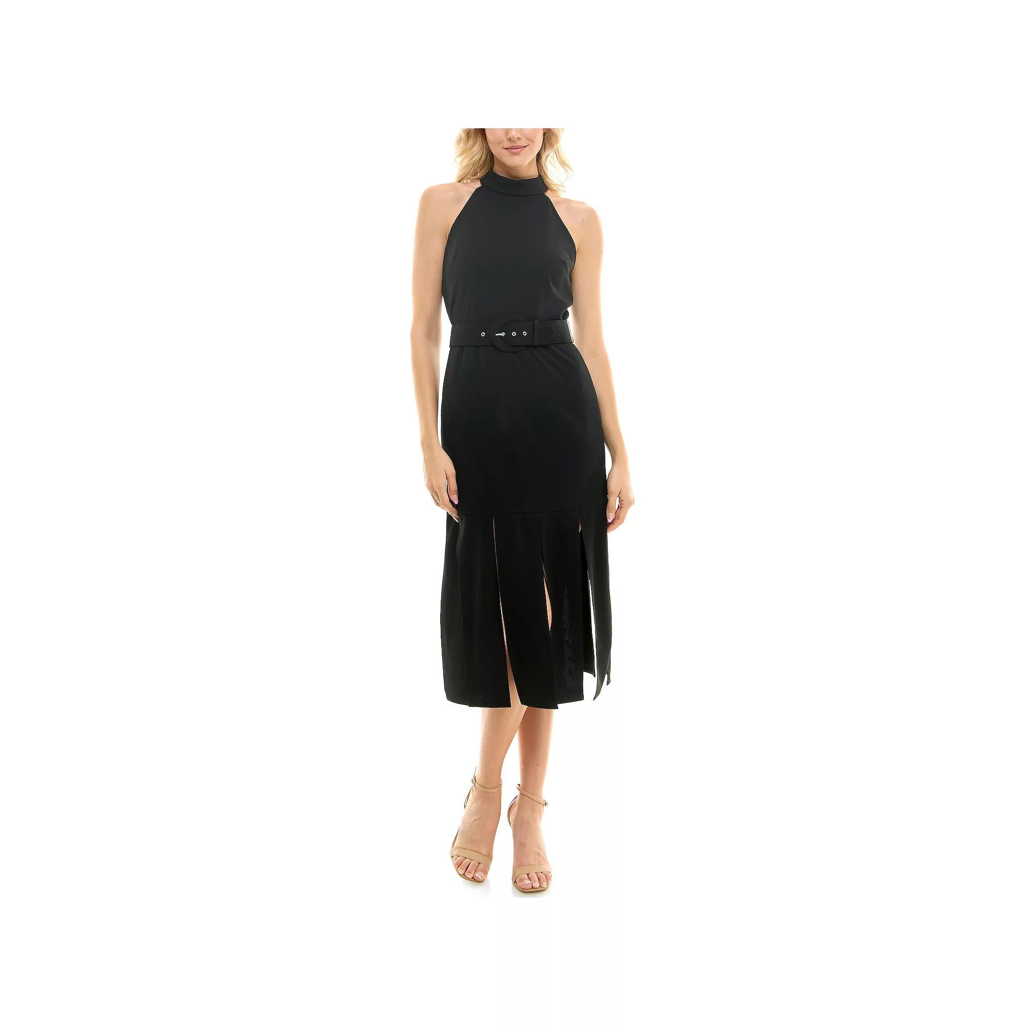 Women's Maison Tara Carwash Hem Sheath Dress, Size: 16, Black Product Image