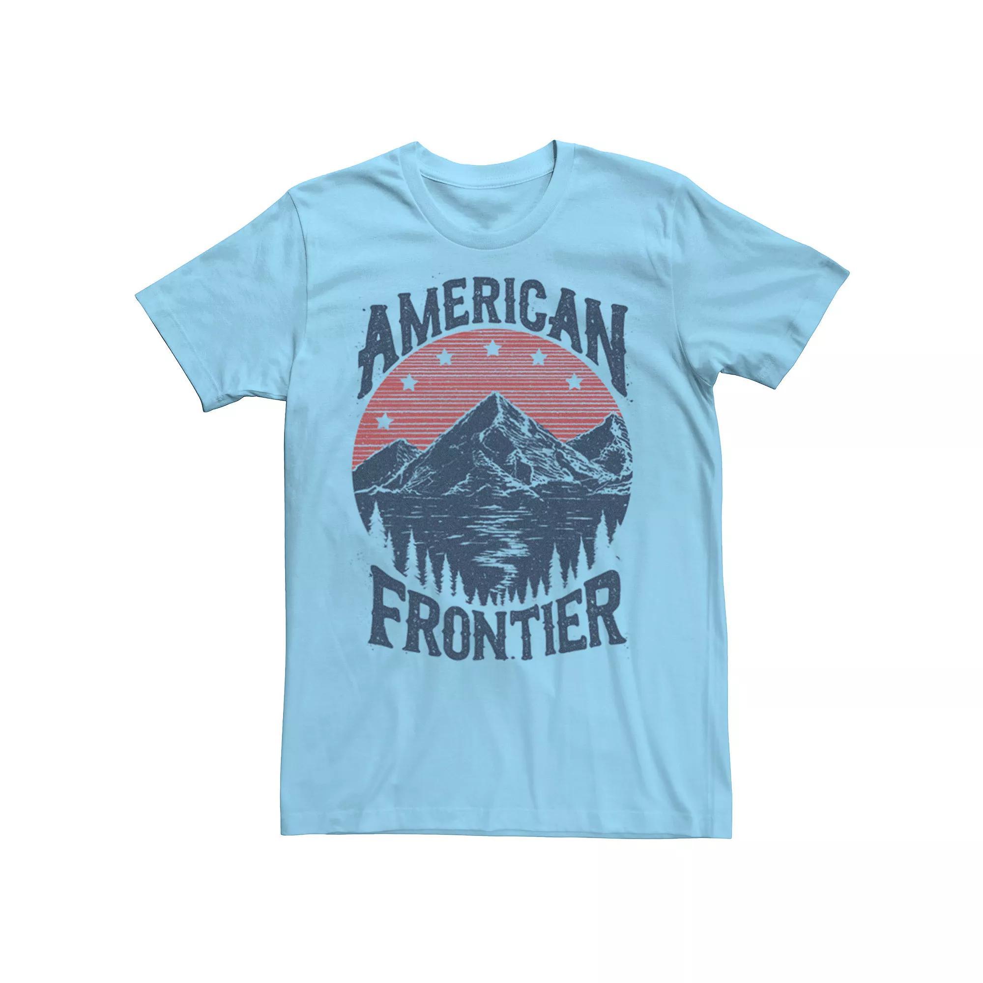 Men's American Frontier Graphic Tee, Size: Medium, Light Blue Product Image