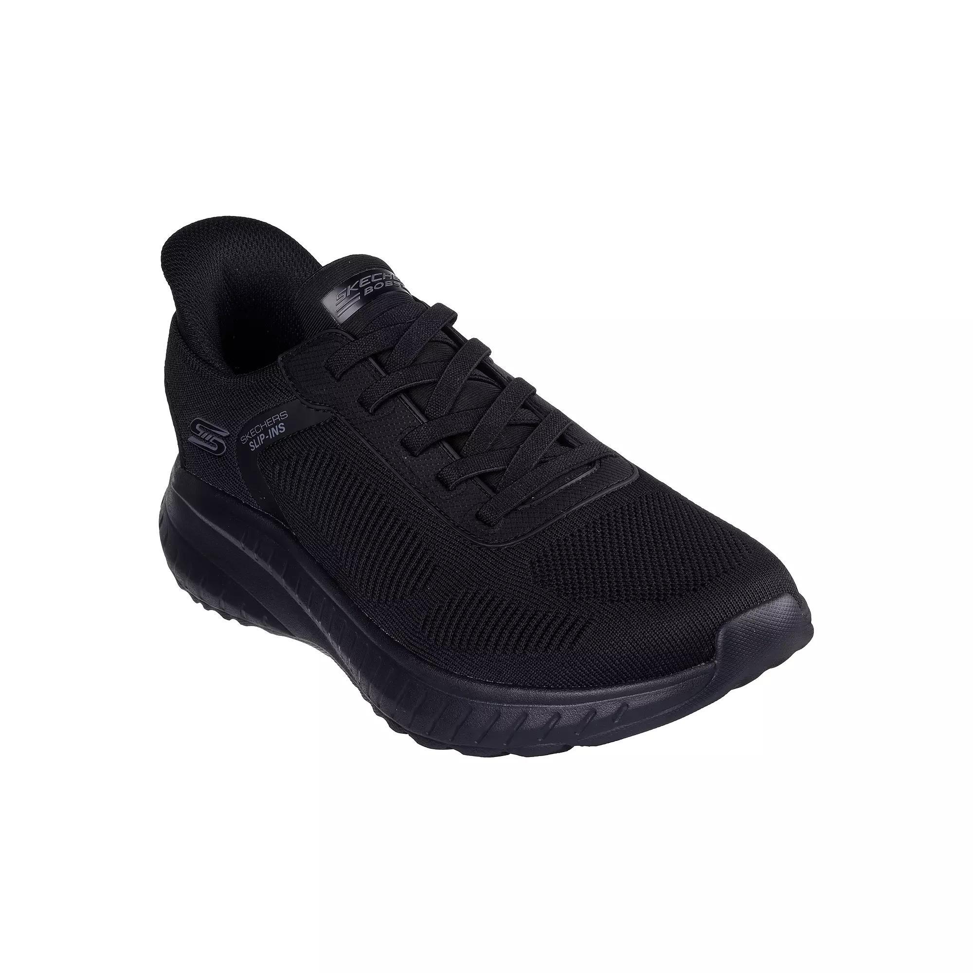 BOBS by Skechers Hands Free Slip-ins® Bobs Sport™ Squad Chaos Solid Step Men's Shoes, Size: 10 XW, Black White Product Image
