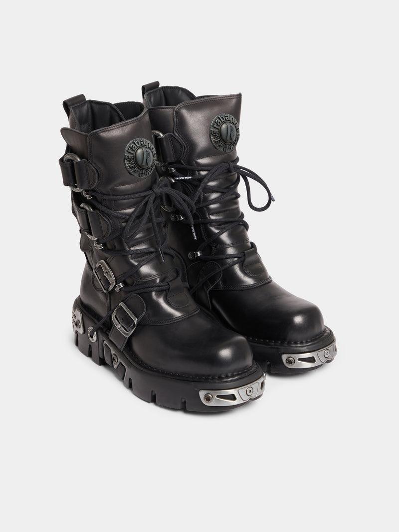 RABANNE x NEW ROCK BLACK BOOTS Product Image