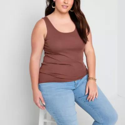 a.n.a Womens Plus U Neck Sleeveless Tank Top Product Image