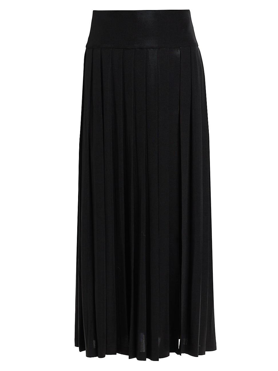 Womens Pleated Slit Maxi Skirt Product Image