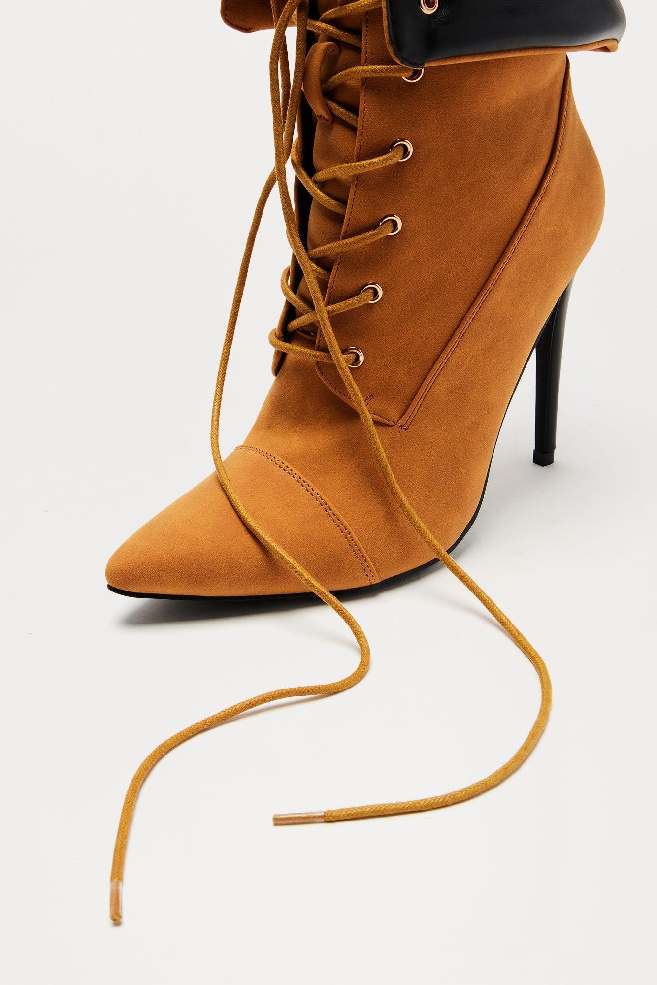 West Lace Up Boots - Tan Product Image