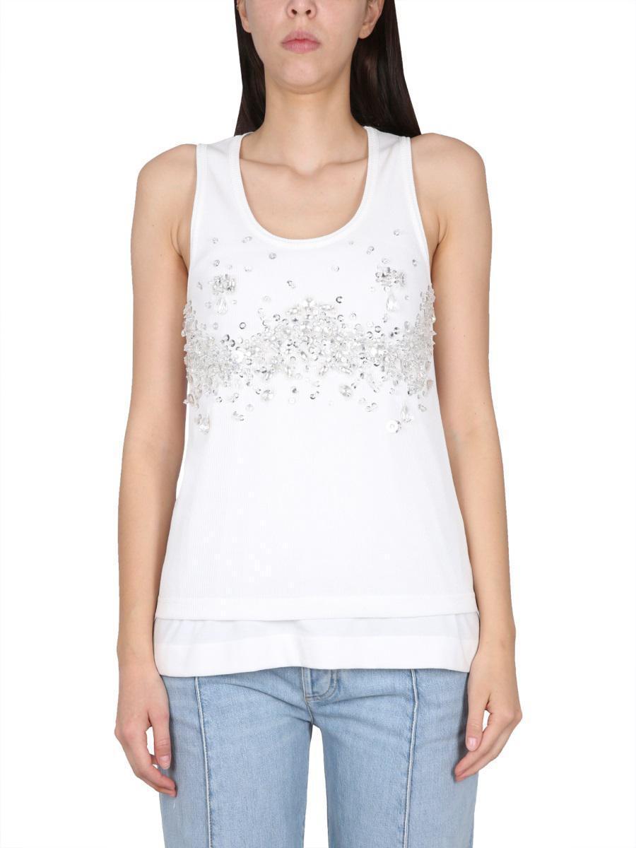 BOTTEGA VENETA Jersey Top In White Product Image