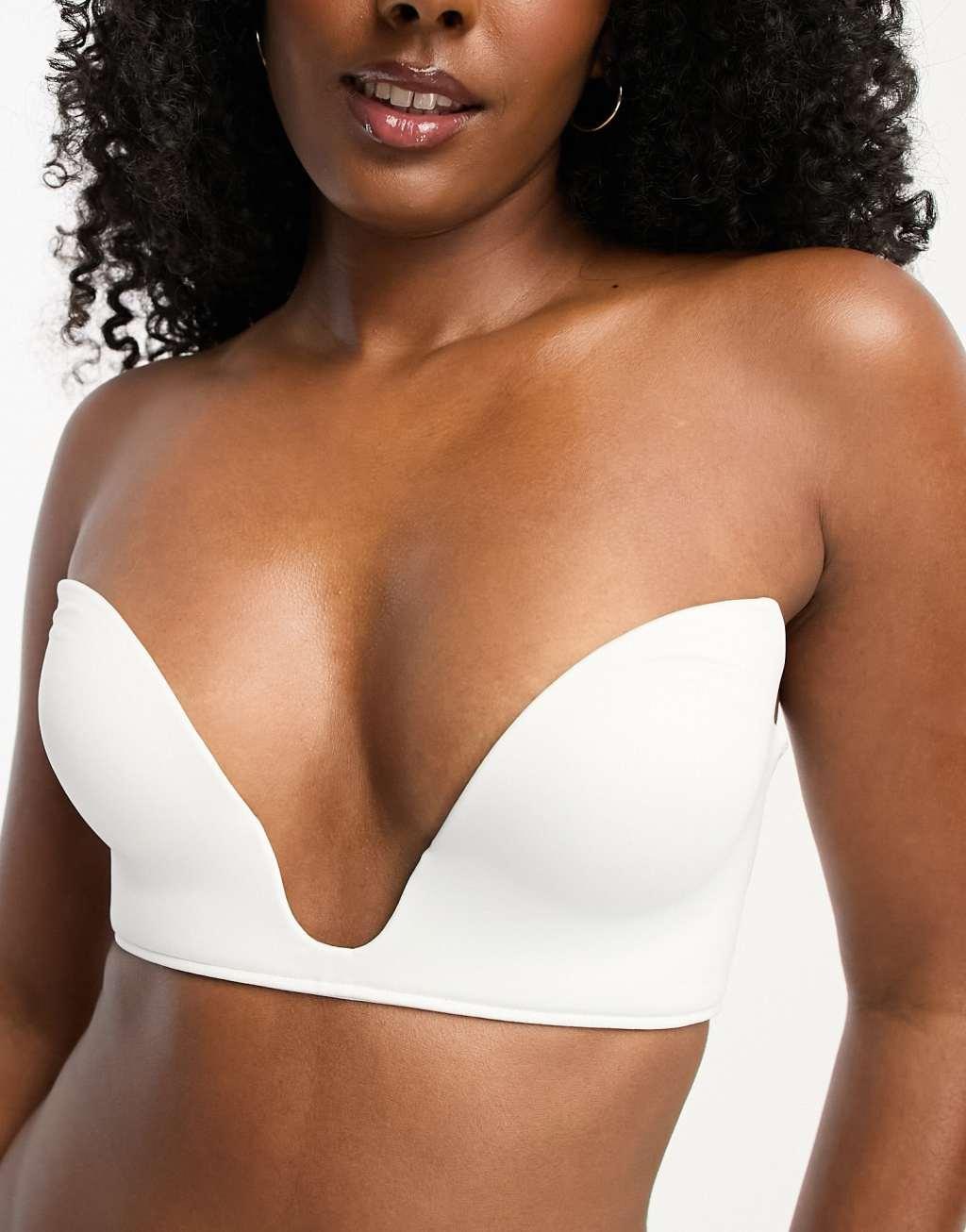 ASOS DESIGN microfiber molded open front plunge bra Product Image
