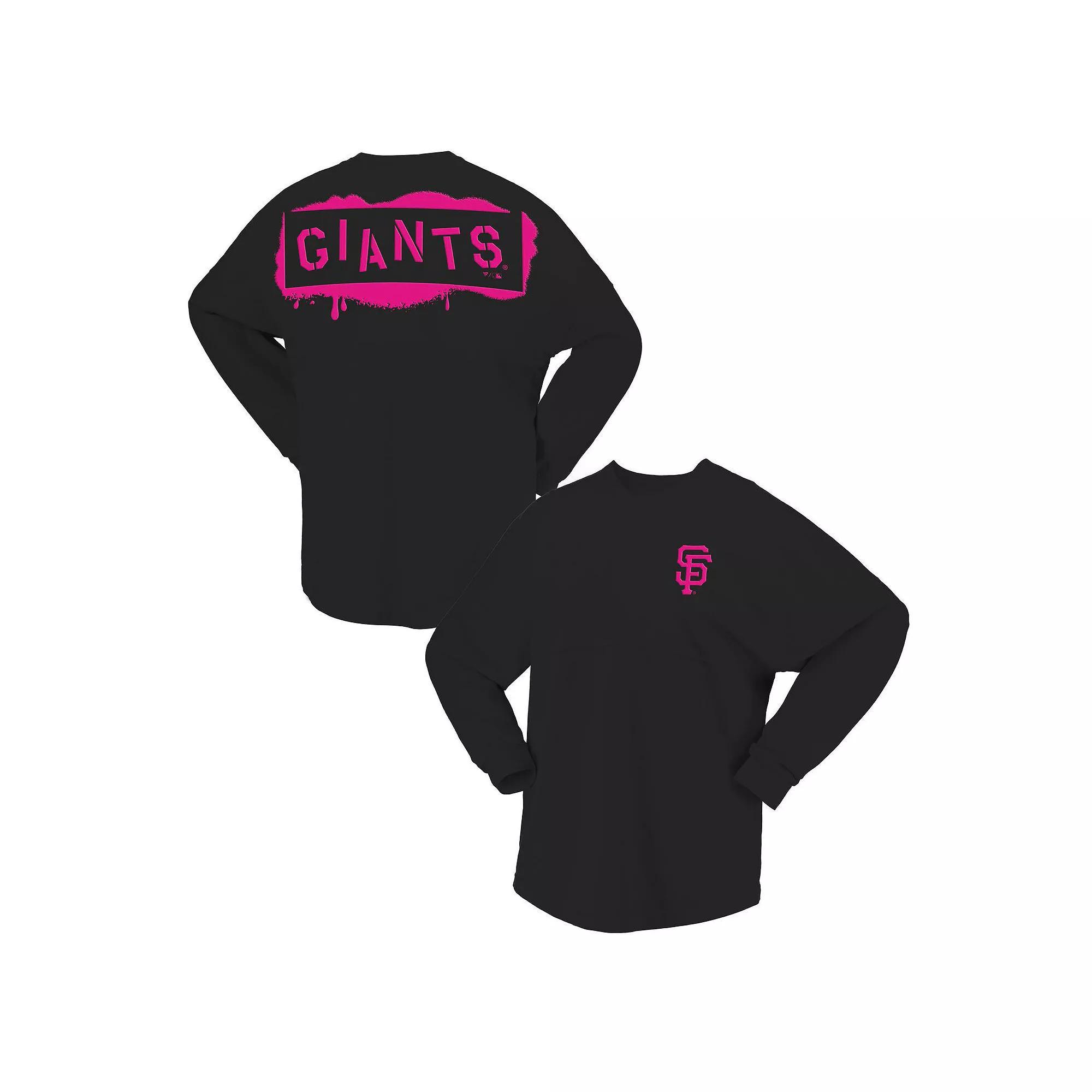 Women's Fanatics  Black San Francisco Giants Neon Jersey Long Sleeve T-Shirt, Size: XS Product Image