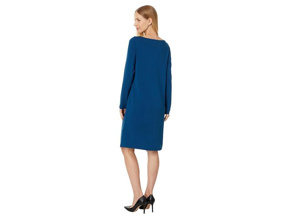 Eileen Fisher Cowl Neck Dress (Atlantis) Women's Dress Product Image