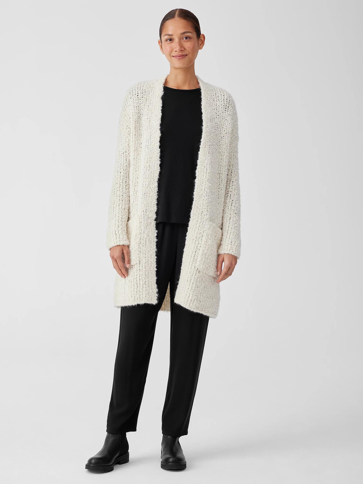 Peruvian Alpaca Loop High Collar Cardigan Product Image